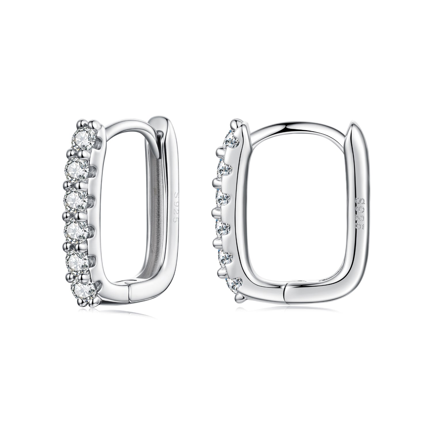925 Sterling Silver Moissanite Earrings 1.4cm for Women