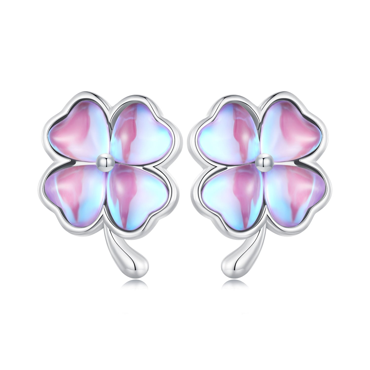 925 Sterling Silver Transparent Glass Earrings for Women