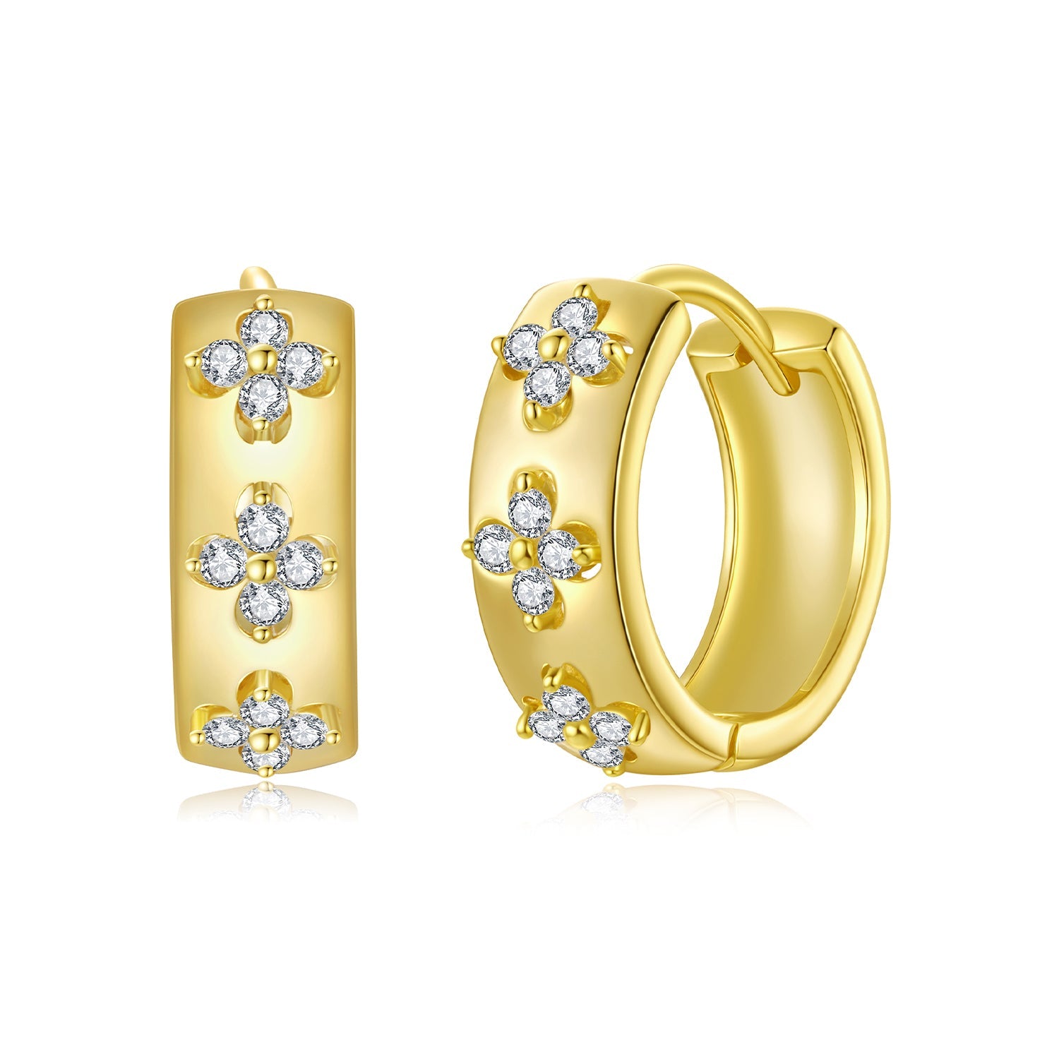 925 Sterling Silver 0.009 Carat Moissanite Hoop Earrings for Women