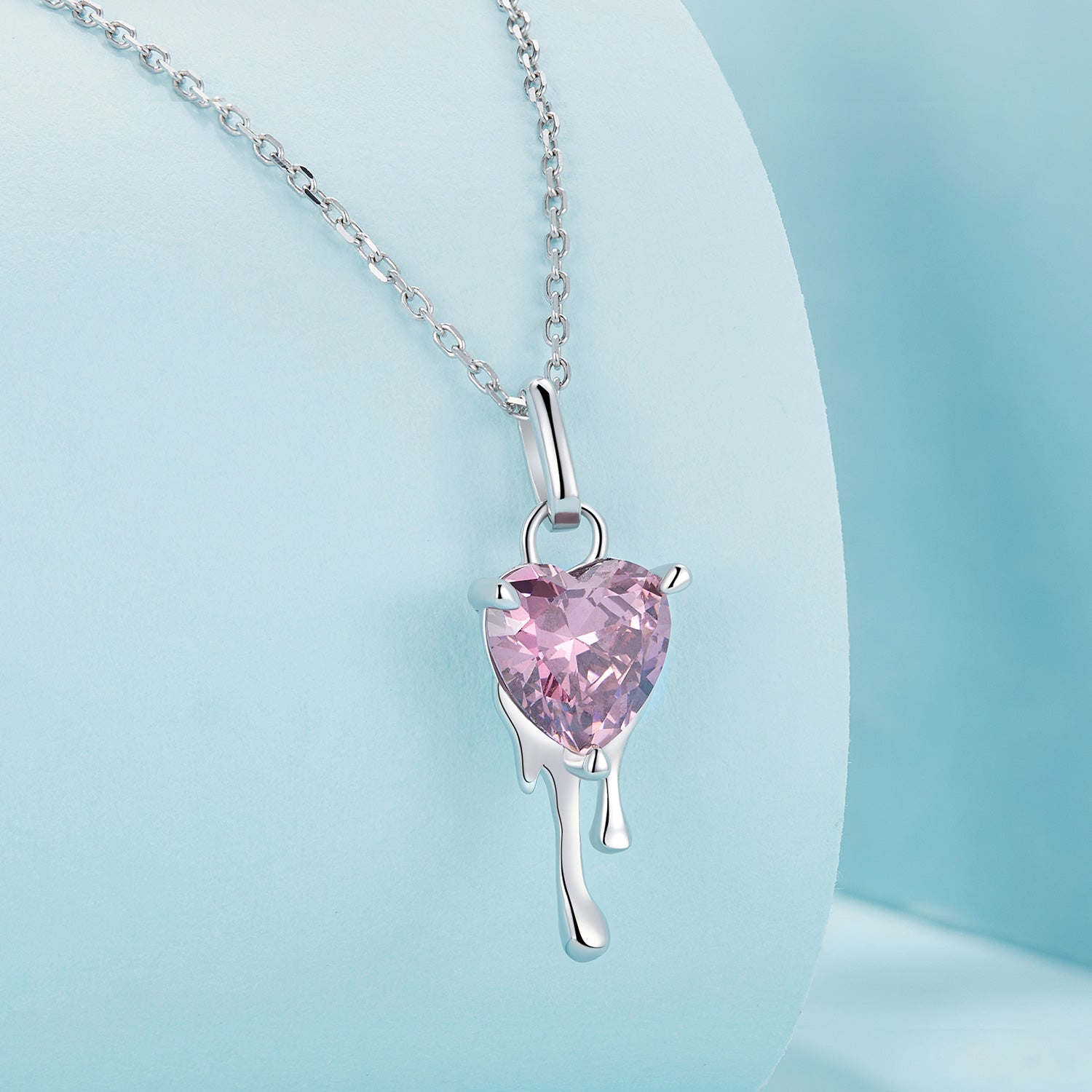 925 Sterling Silver Adjustable Necklace with Pavé Setting CZ & Pendant for Women