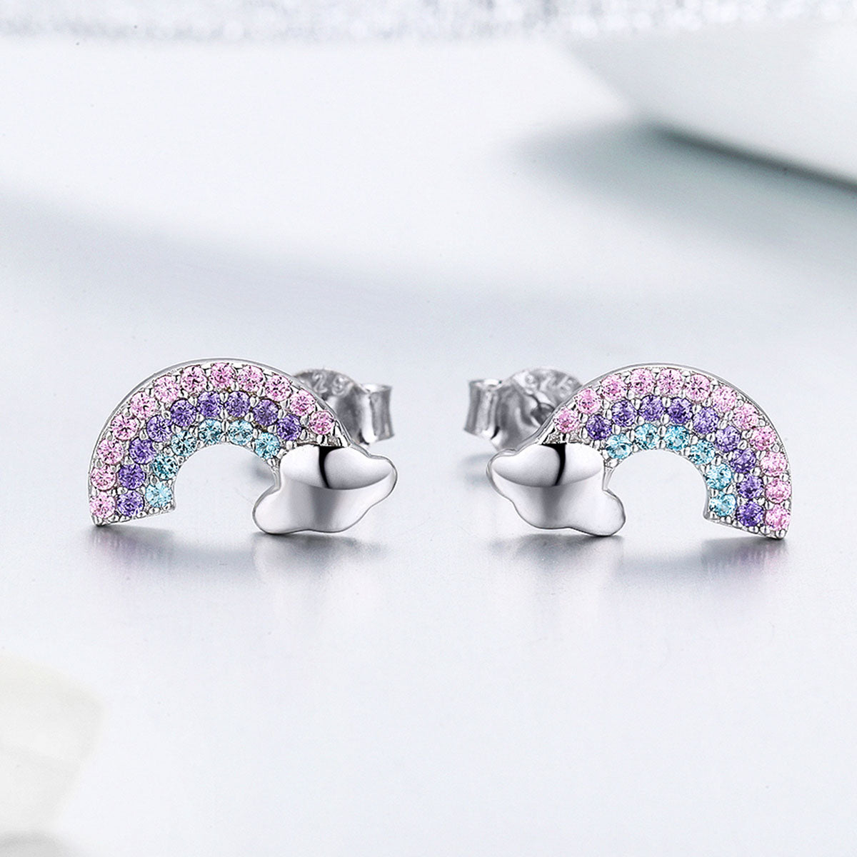 925 Sterling Silver Earrings with Pavé Setting CZ