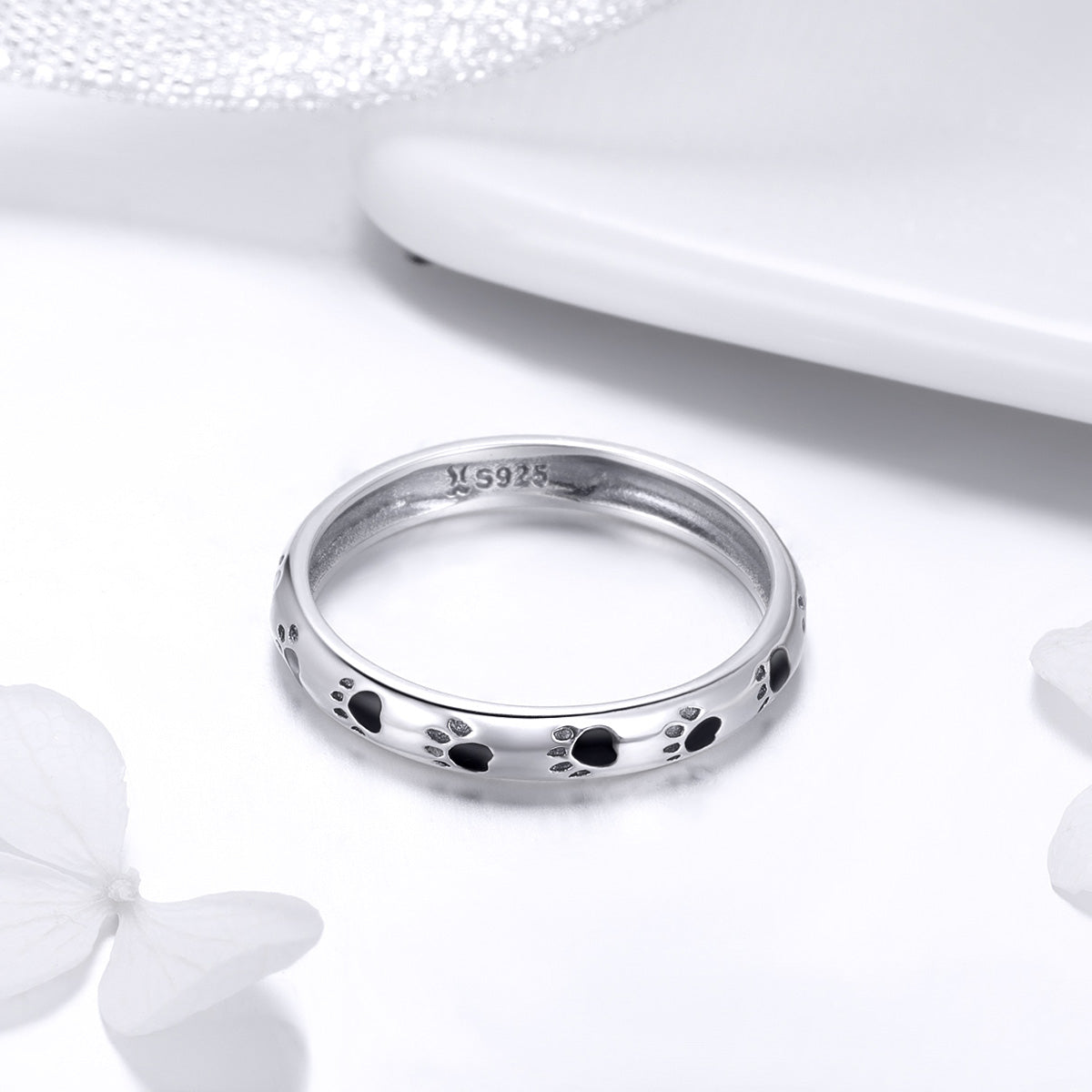 925 Sterling Silver Ring for Women - Size 5.0, Width 0.3cm