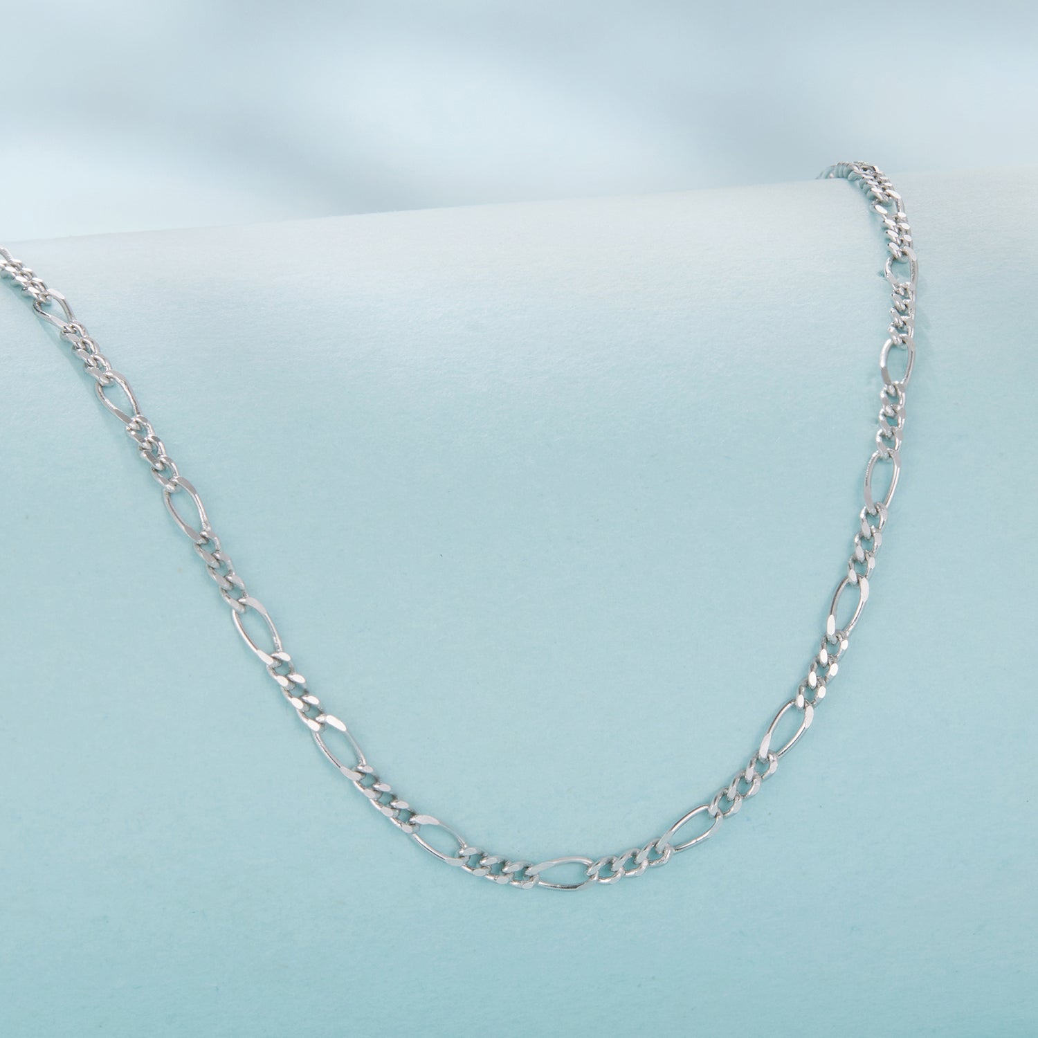 925 Sterling Silver 40cm Necklace with Plated White Gold