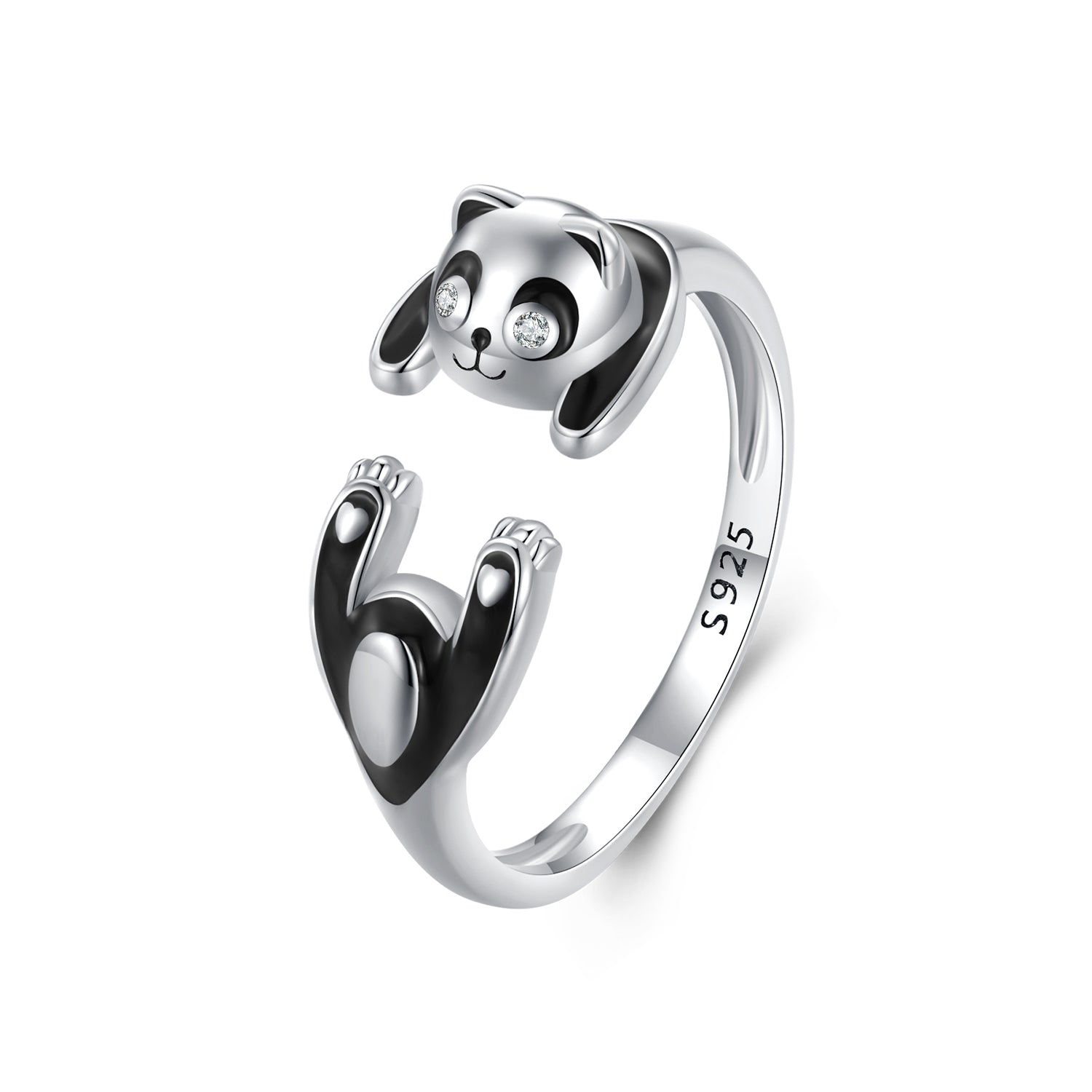925 Sterling Silver Enamel Process Pavé Setting CZ Ring for Women