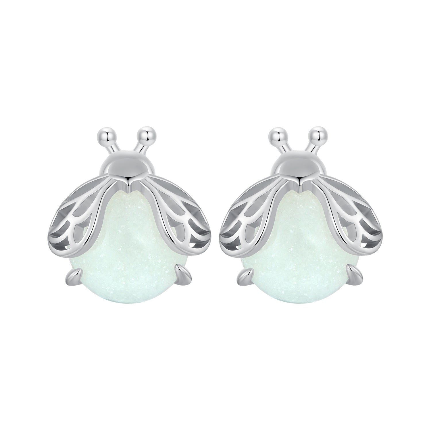 925 Sterling Silver Luminous Stone Earrings