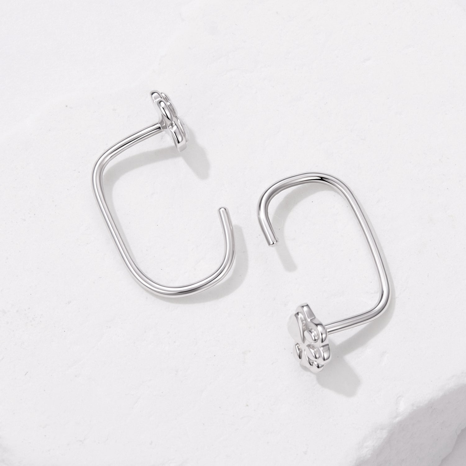 S925 Silver Brass and White Gold Plated 1.4cm Earrings for Women