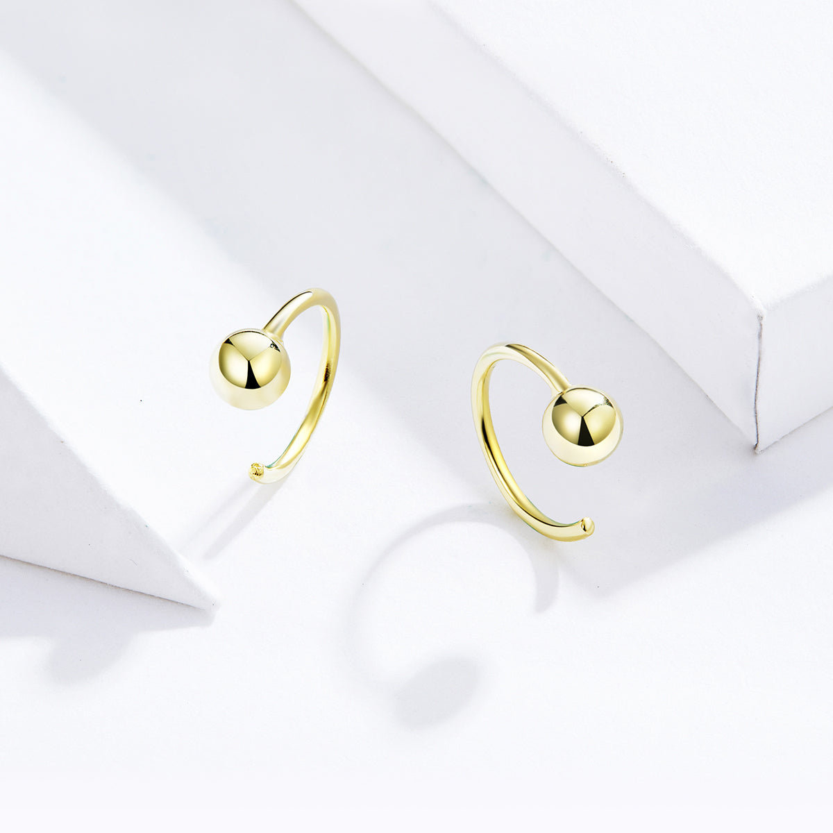 925 Sterling Silver Earrings with Plated Platinum, 1cm Diameter for Women