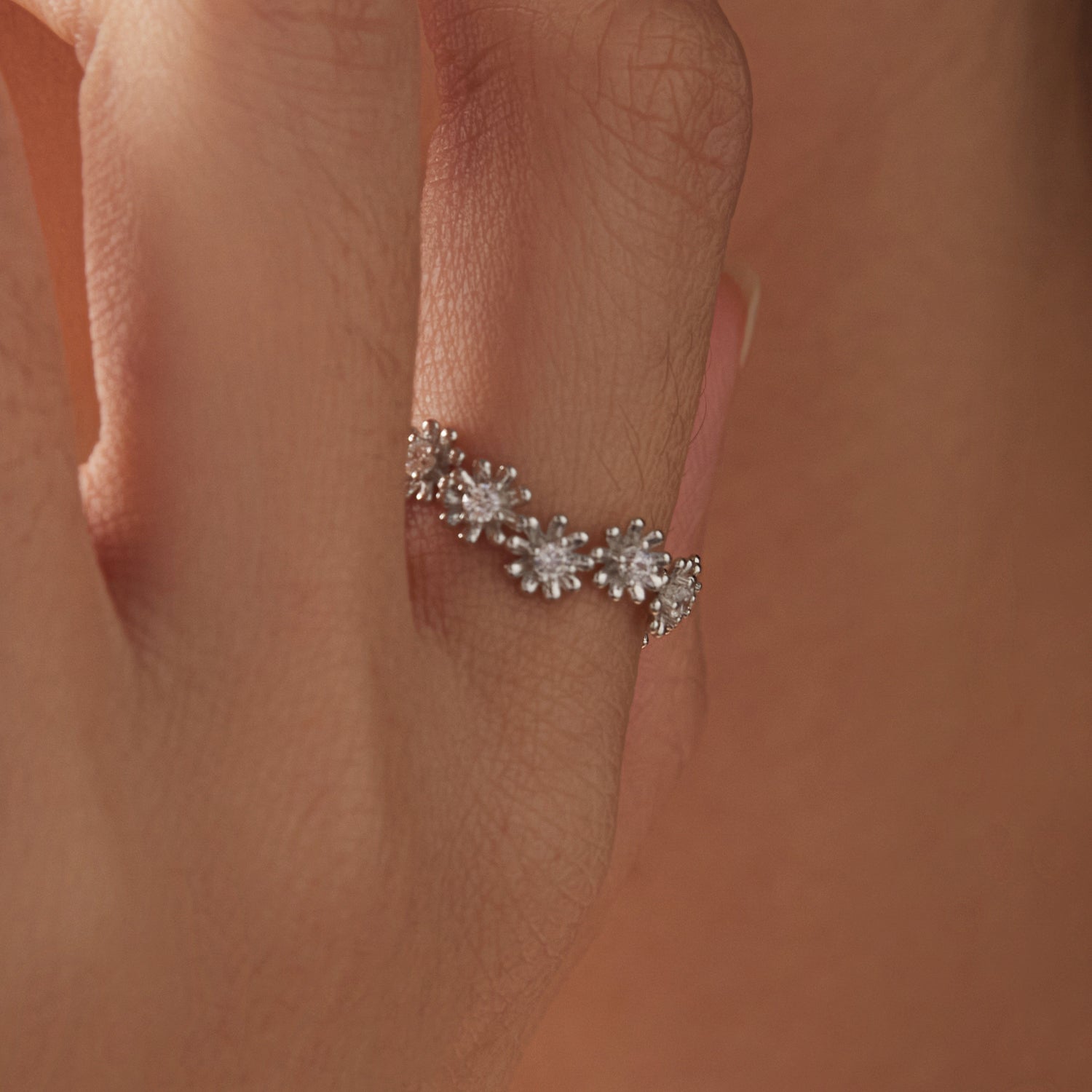 925 Sterling Silver Moissanite 0.03ct Ring Size 7