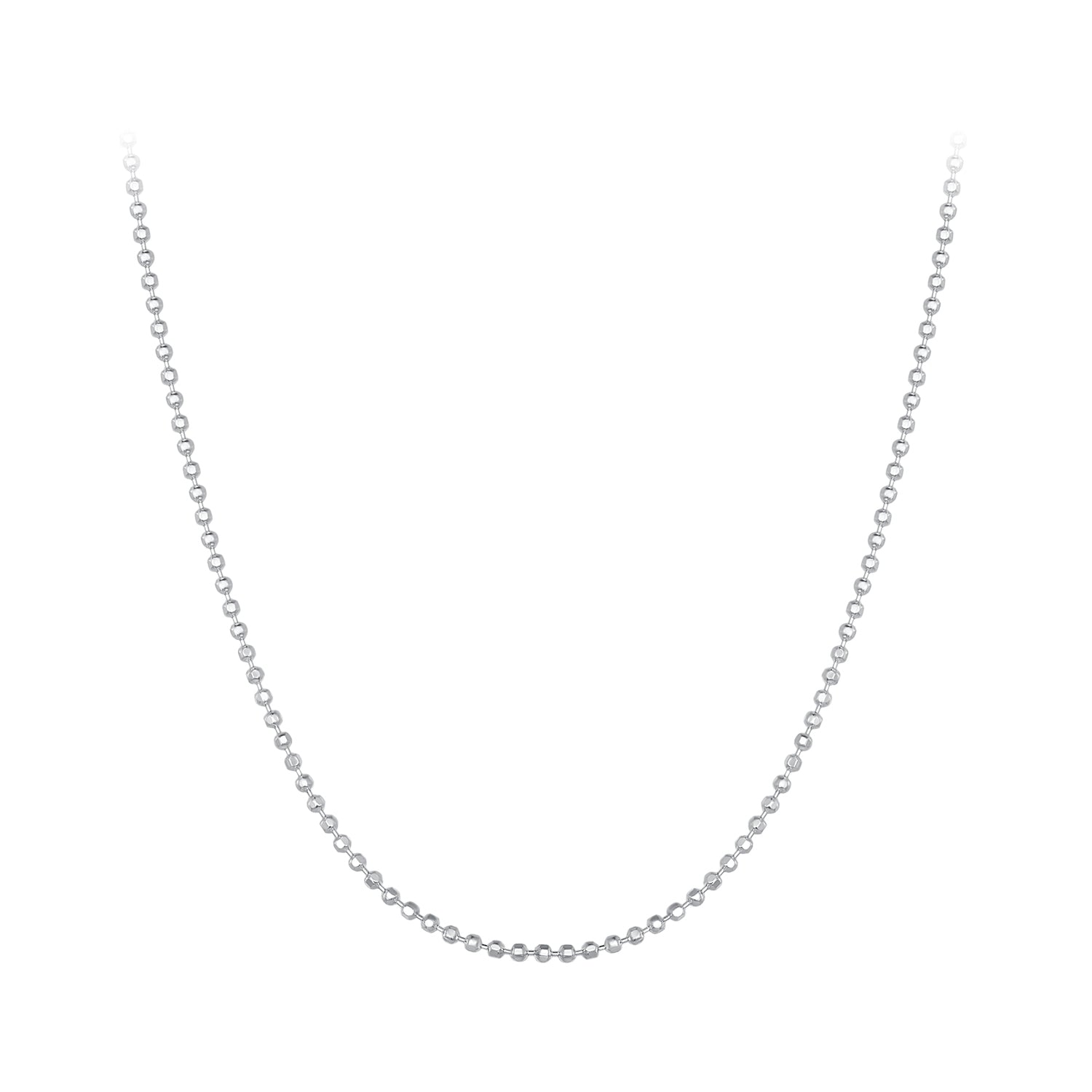 925 Sterling Silver Plated Platinum Necklace 400+50mm for Women
