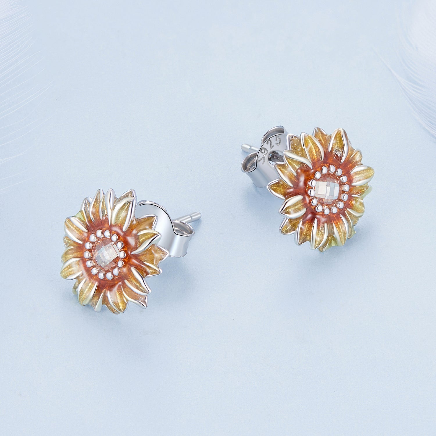 925 Sterling Silver Enamel & Glass Earrings for Women