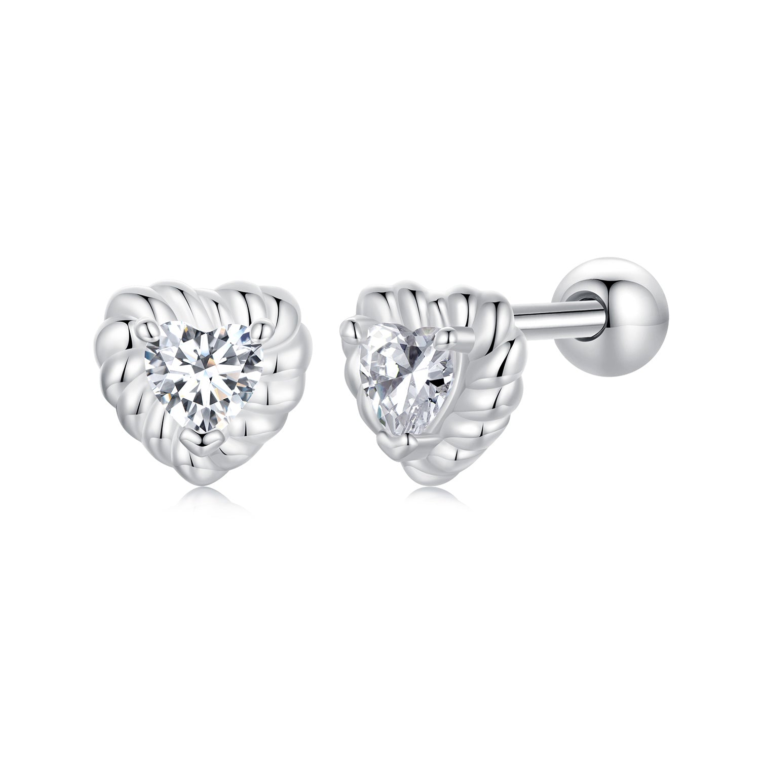 925 Sterling Silver Moissanite 0.15ct Earrings for Women