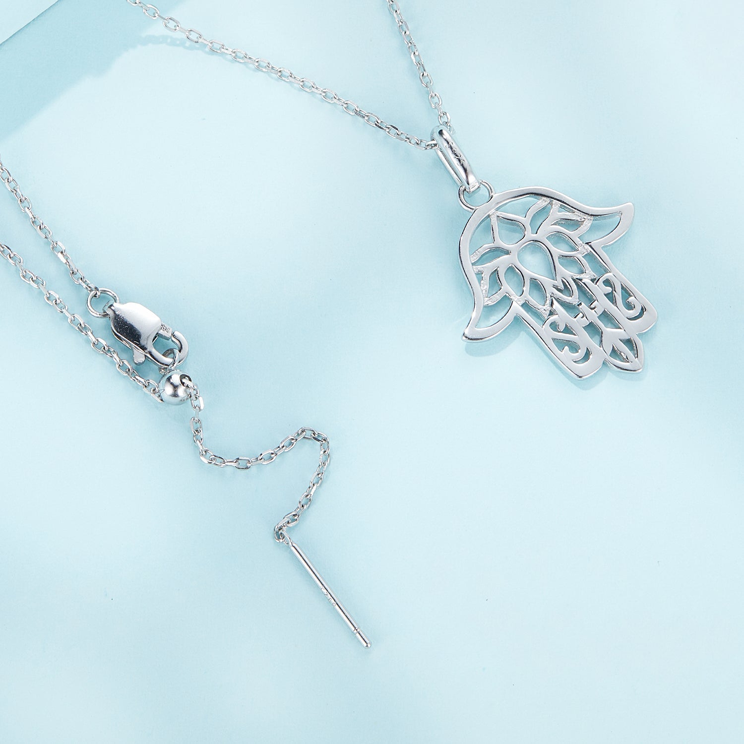 S925 Sterling Silver Plated Platinum Adjustable Necklace for Women
