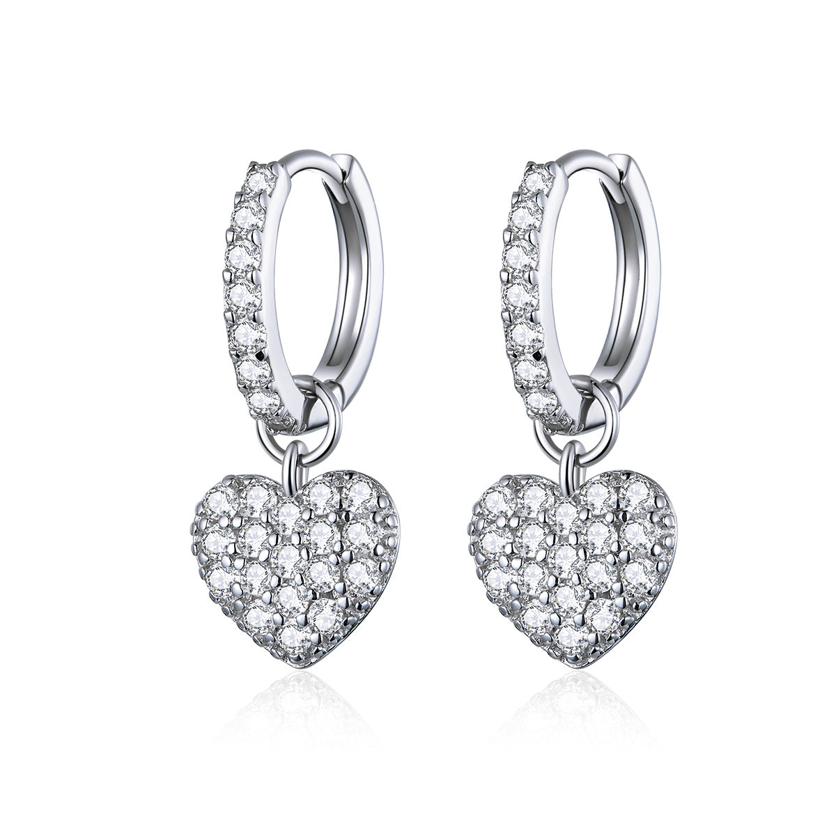 925 Sterling Silver CZ Pavé Setting Earrings for Women