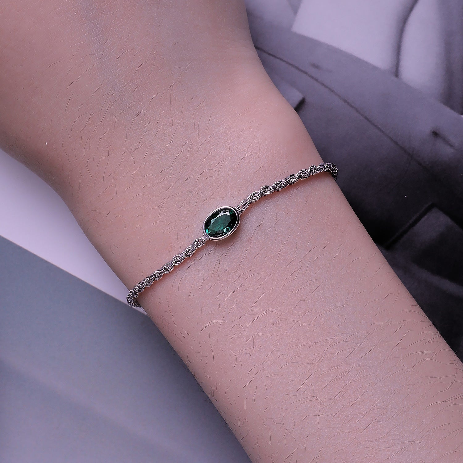925 Sterling Silver Bracelet with CZ Pendants 150mm + 60mm Adjustable Size