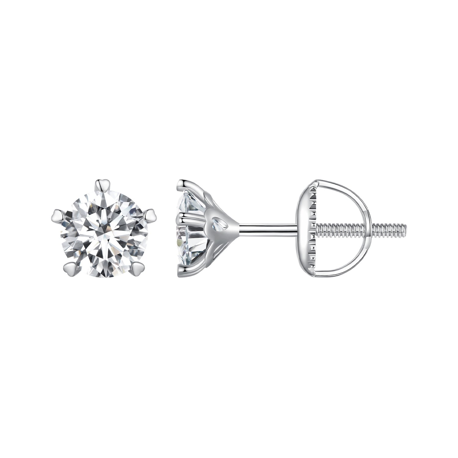 925 Sterling Silver Moissanite 0.50 Carat Earrings 6.0mm for Women