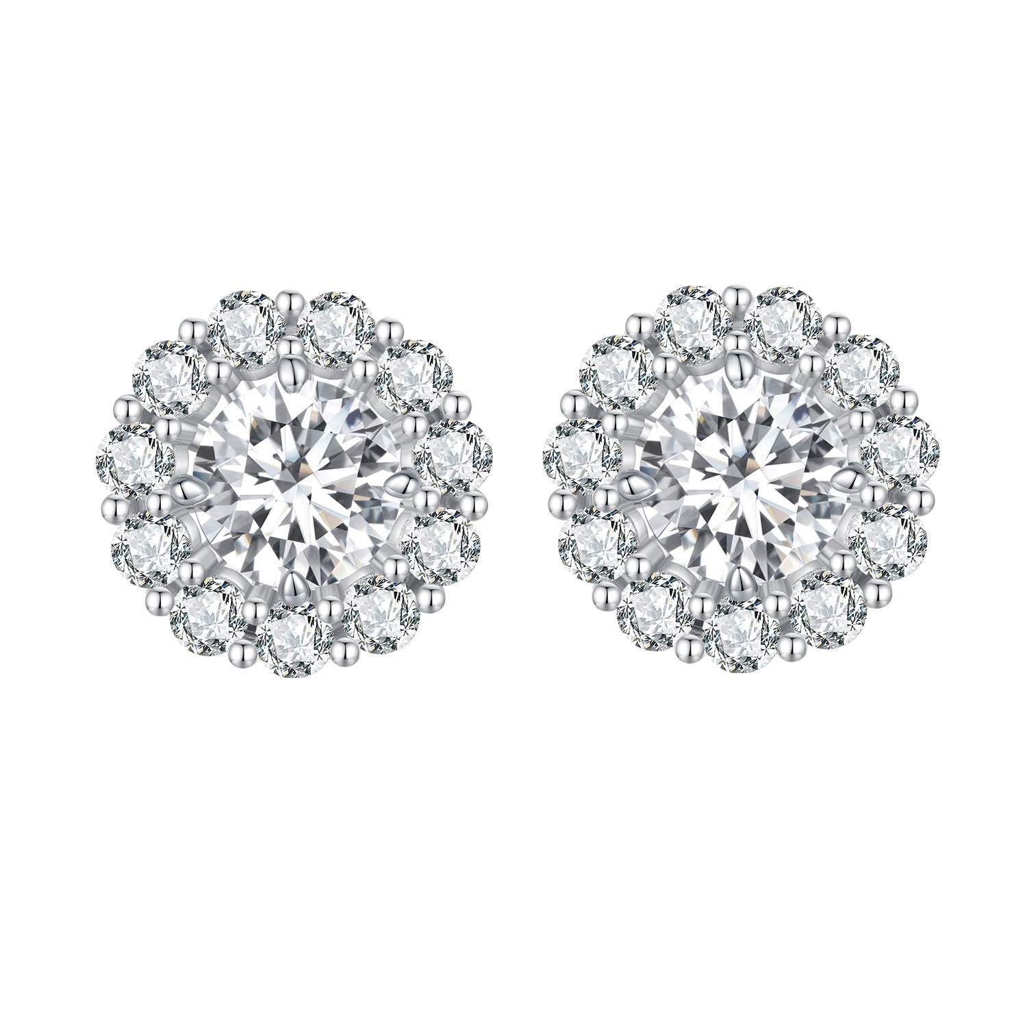925 Sterling Silver 0.5 Carat Moissanite Earrings for Women