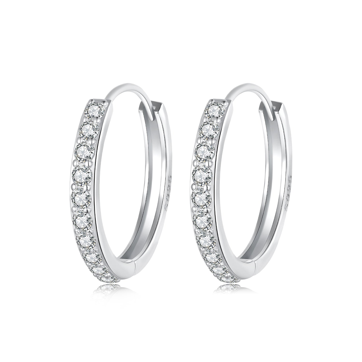 925 Sterling Silver Pavé Setting Gold Plated Earrings for Women