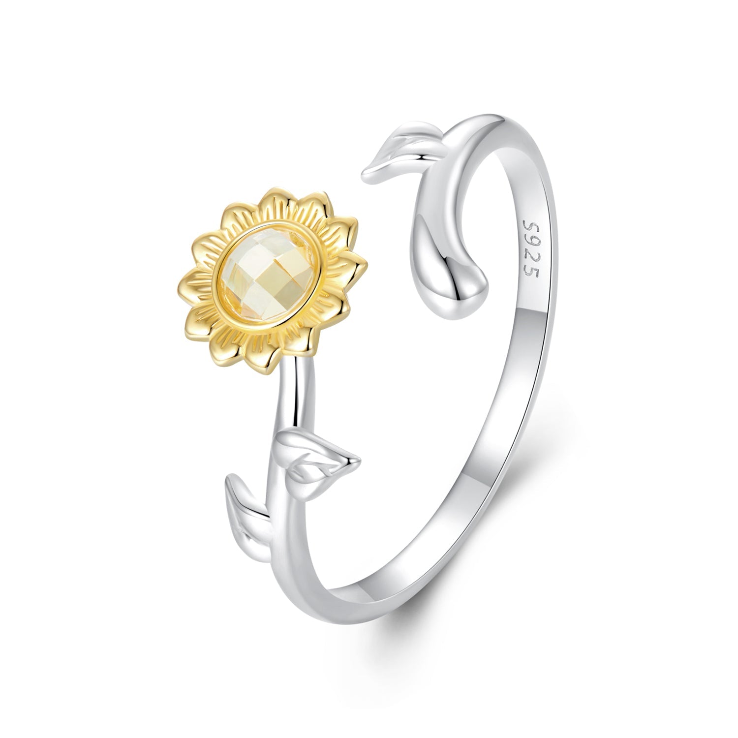 925 Sterling Silver Transparent Glass Ring 1.7mm for Women