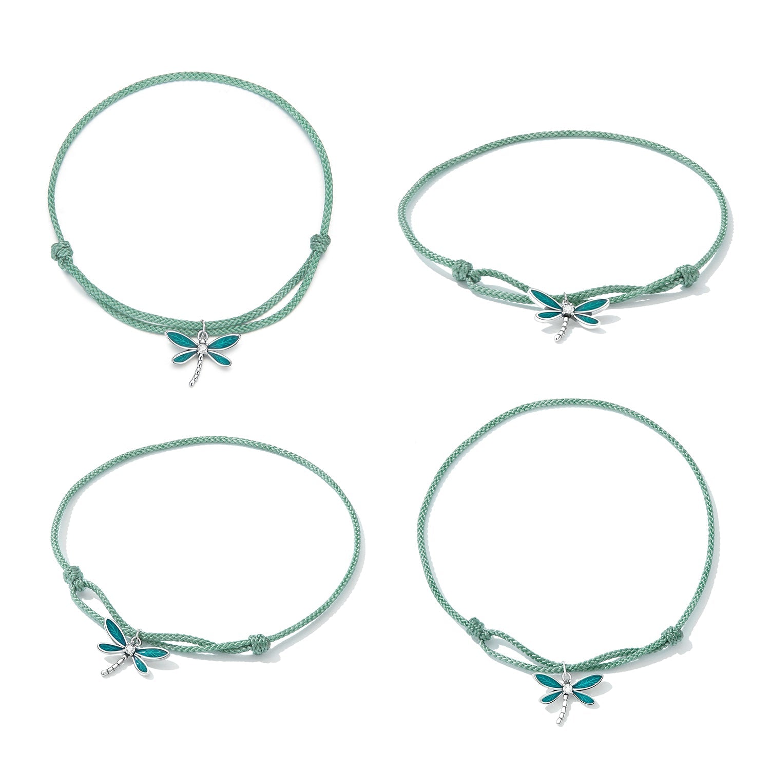 925 Sterling Silver Adjustable Bracelet with CZ and Enamel in Oxidized Finish for Women