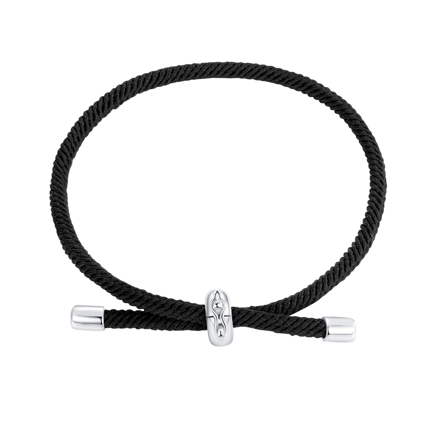 925 Sterling Silver and White Gold Plated Rope Bracelet for Men