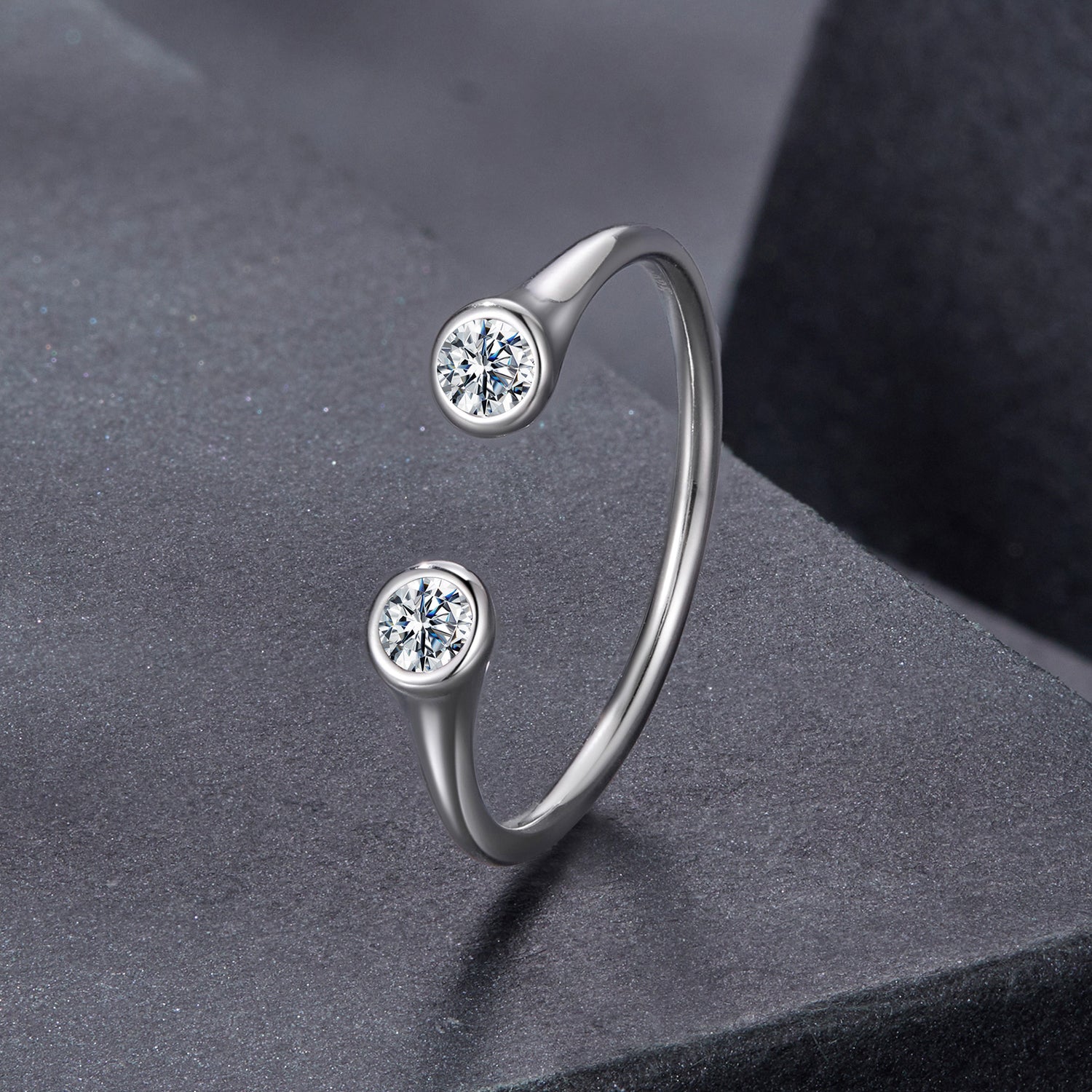 925 Sterling Silver Moissanite Ring Size E