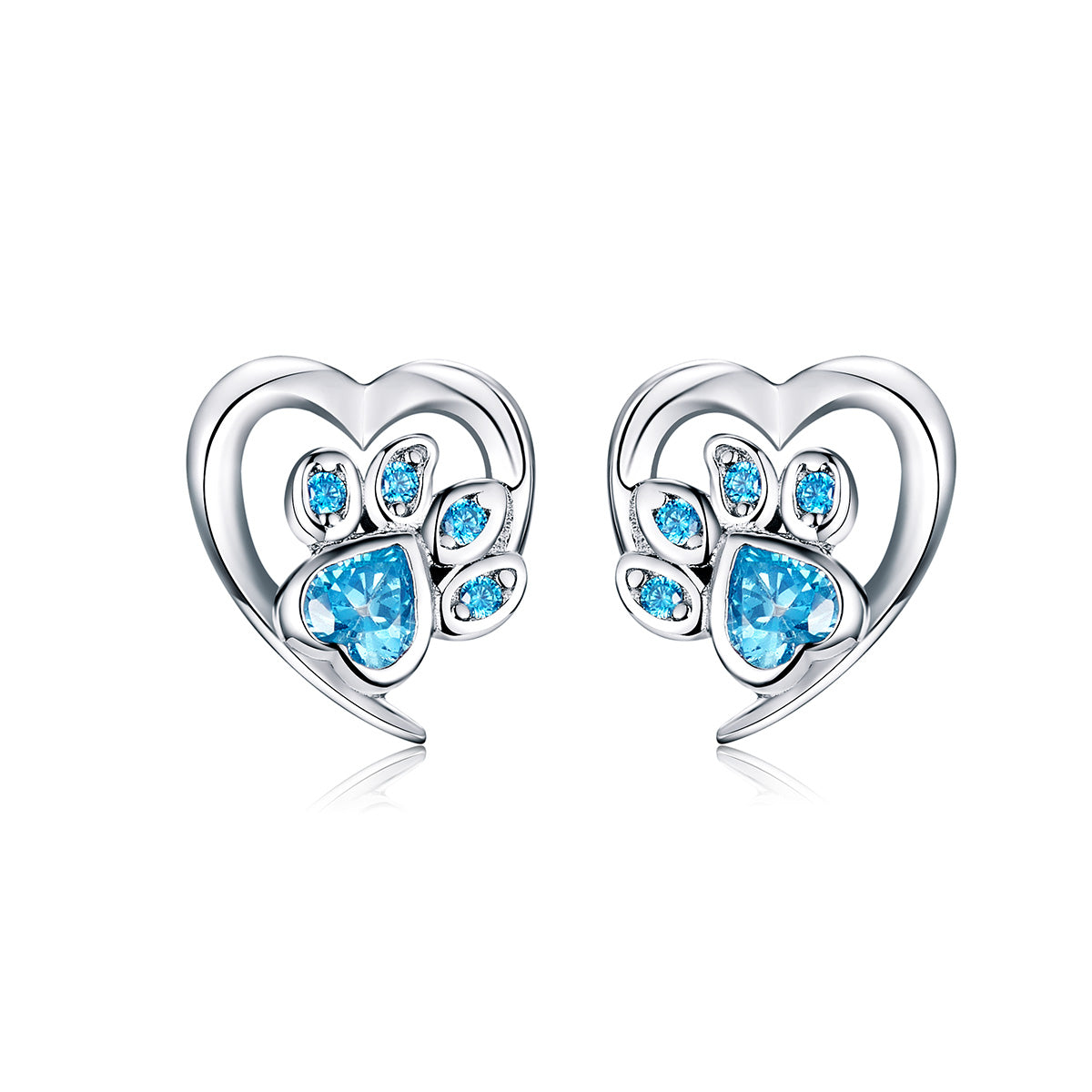 925 Sterling Silver Earrings with Pavé Setting CZ, 0.9cm for Women