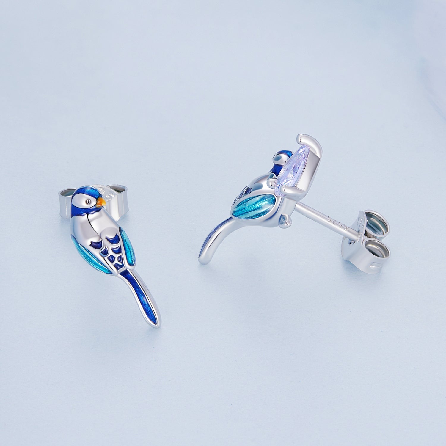 925 Sterling Silver Enamel Pavé CZ Earrings for Women