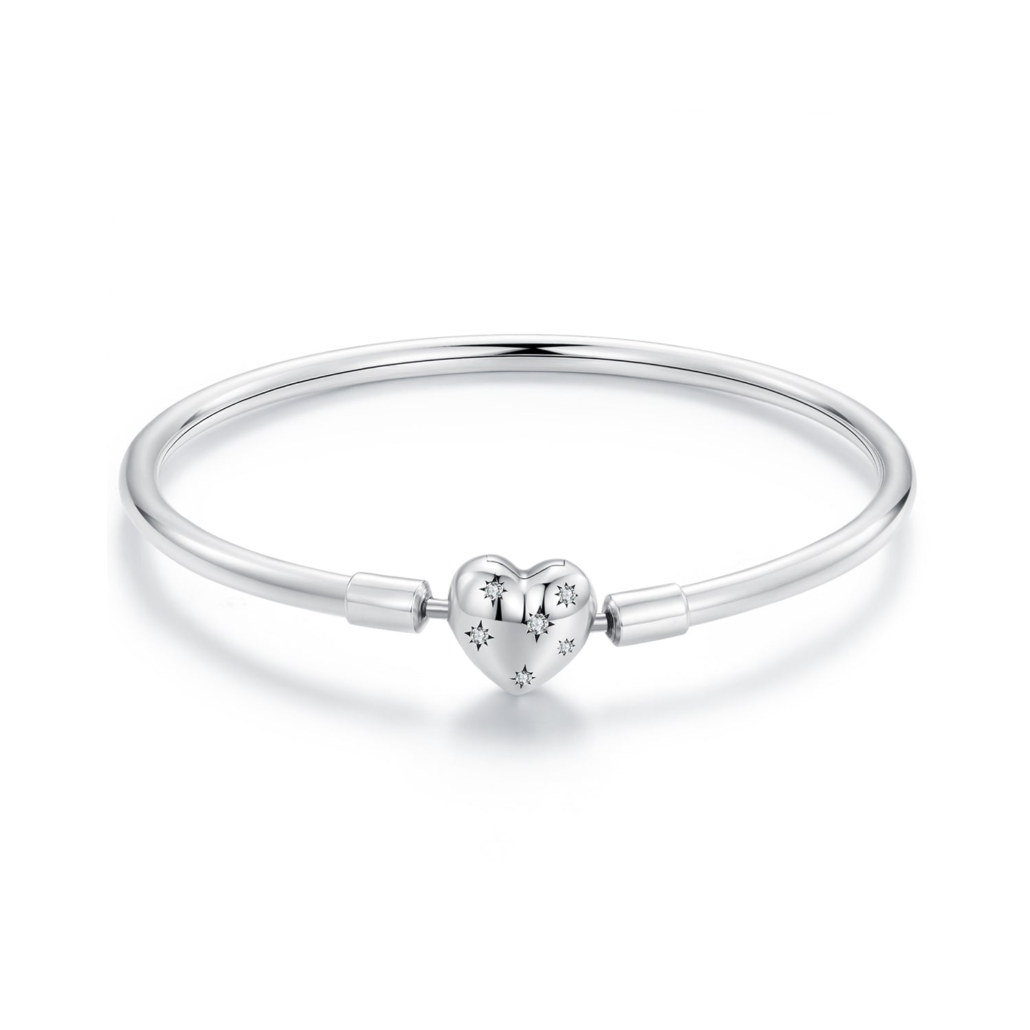 925 Sterling Silver White Gold Plated 17.0cm CZ Bracelet for Women