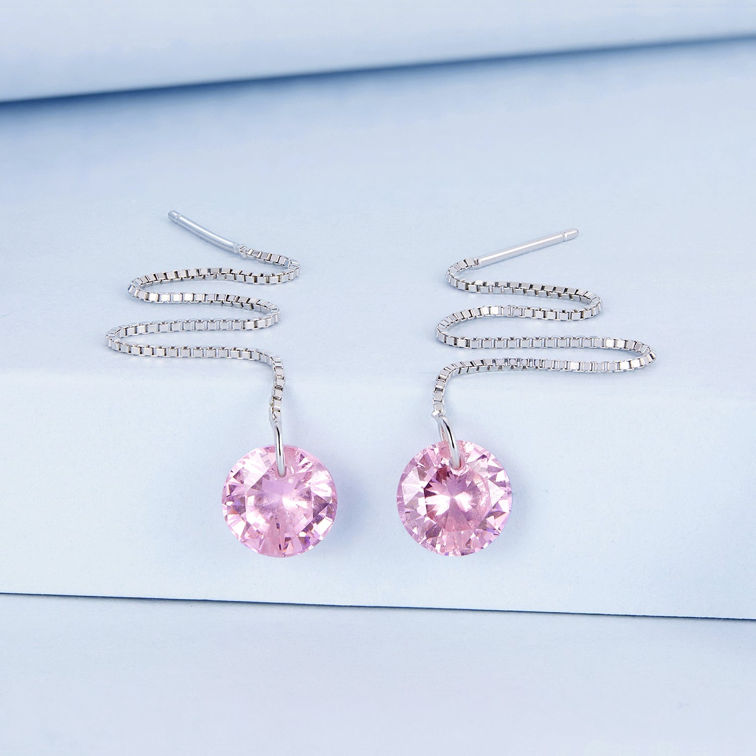 925 Sterling Silver Earrings with 0.8cm Main Stone and CZ for Women