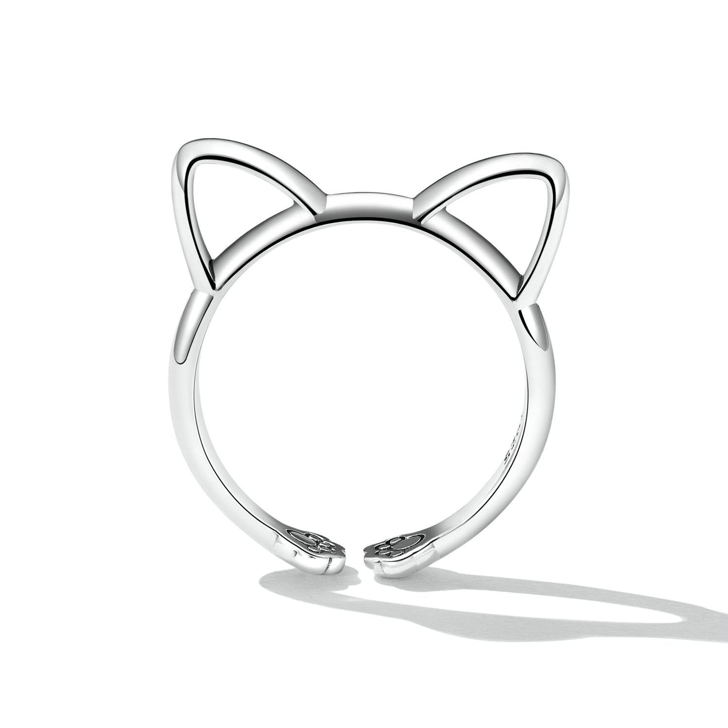 925 Sterling Silver Oxidized Paw Design Ring