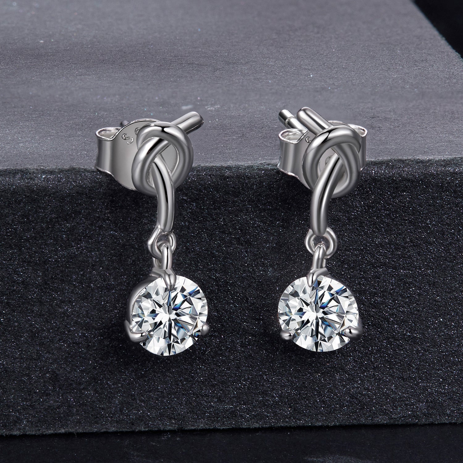 925 Sterling Silver Moissanite 0.50 Carat Earrings for Women