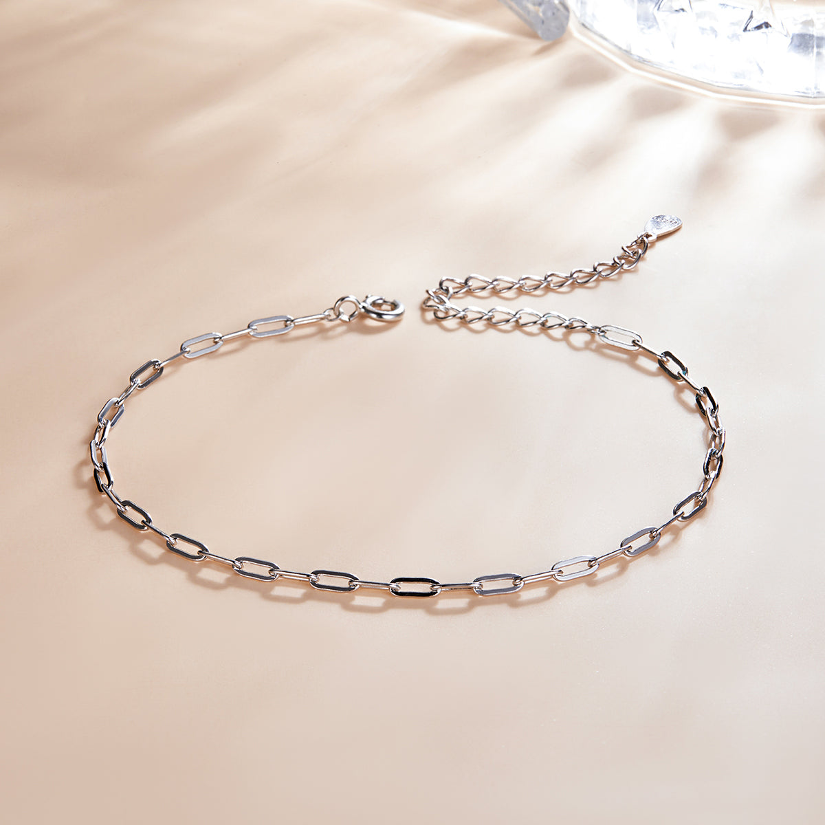 925 Sterling Silver & Plated Platinum Bracelet - 17+5cm Length