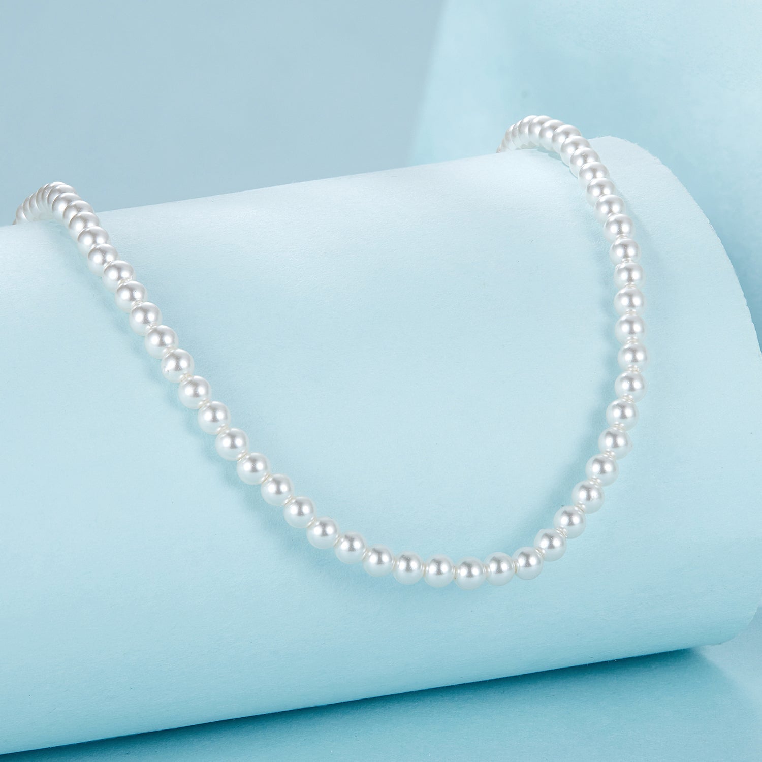 925 Sterling Silver White Gold Plated Necklace with Quality Shell Pearl for Women