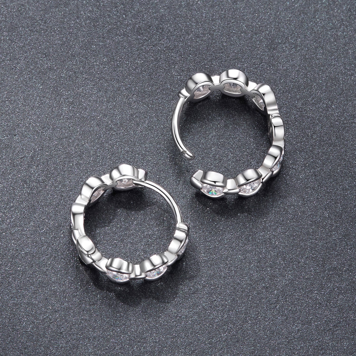 925 Sterling Silver 0.25 Carat Moissanite Hoop Earrings for Women