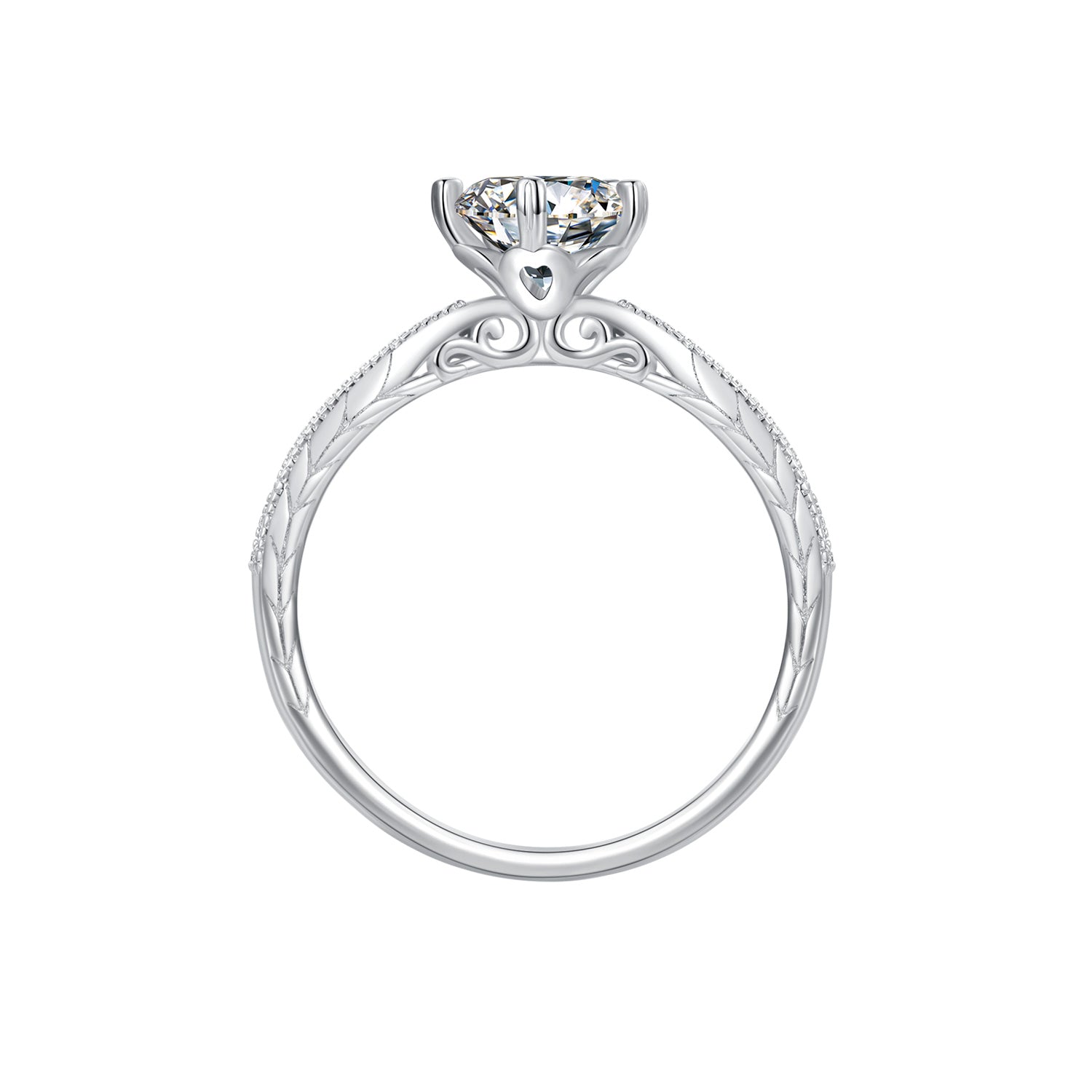 925 Sterling Silver Moissanite 0.8ct Ring Size 6 for Women