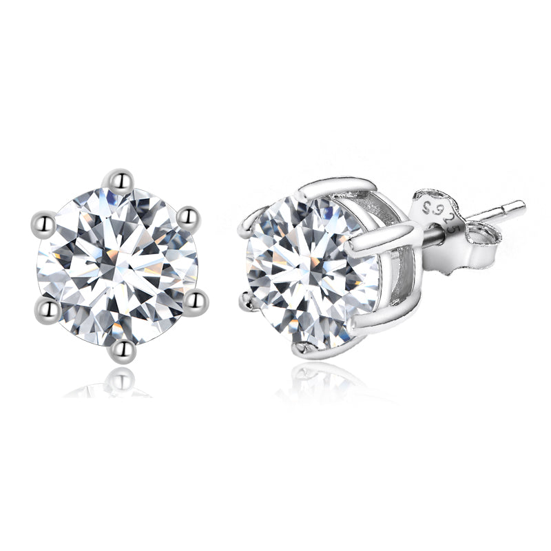 925 Sterling Silver Pavé Set CZ Earrings for Women - 0.5x0.5 cm