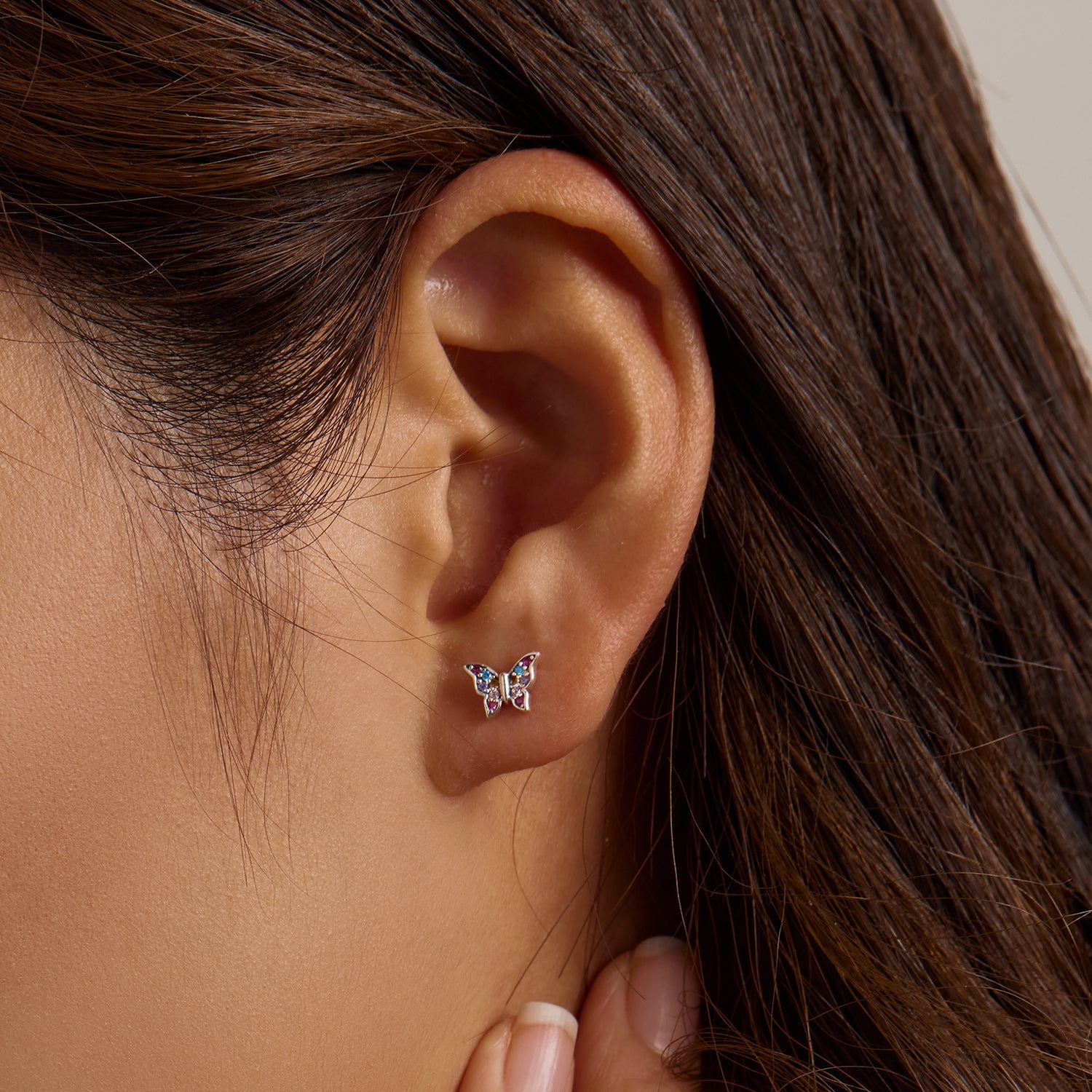 925 Sterling Silver Earrings with Pavé Setting CZ and Oxidized Silver