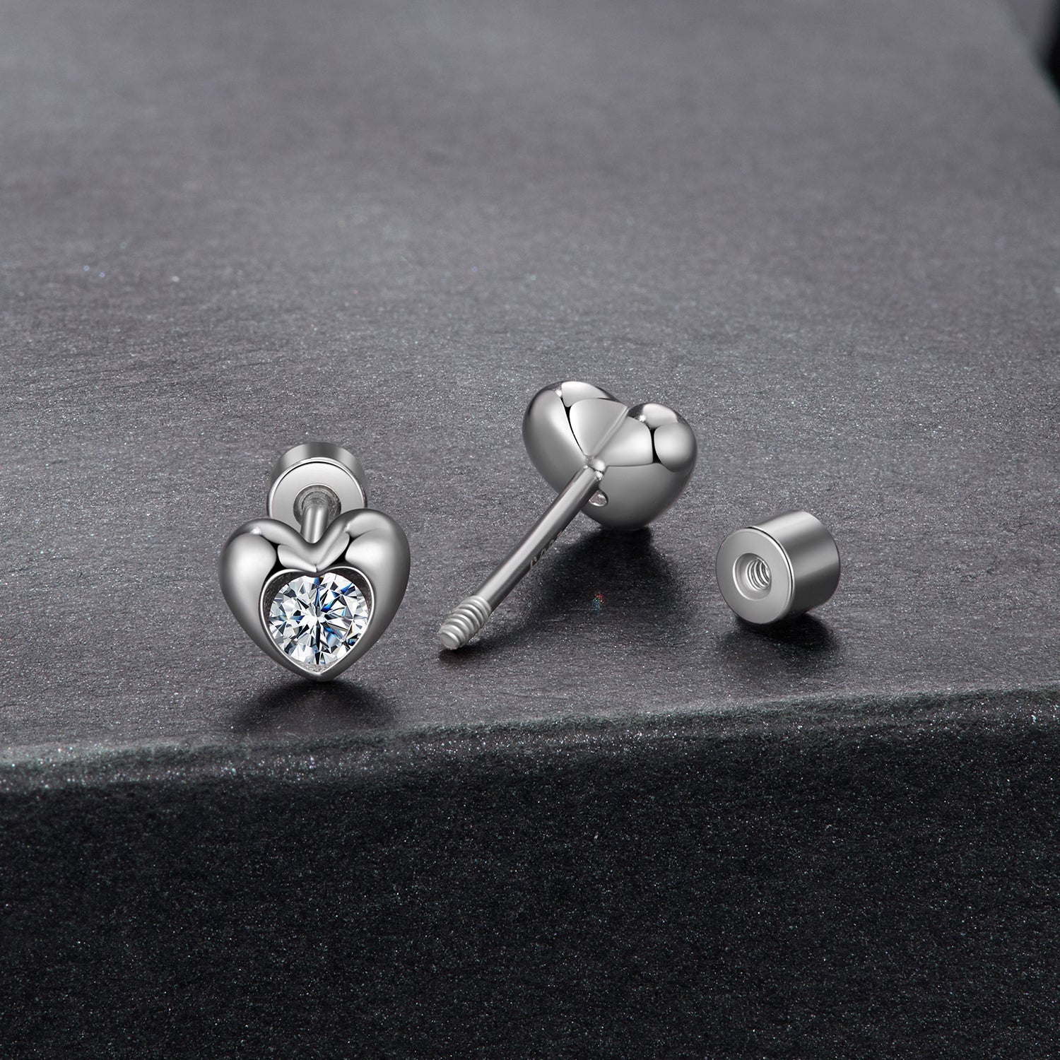 925 Sterling Silver Moissanite Earrings 0.5cm for Women