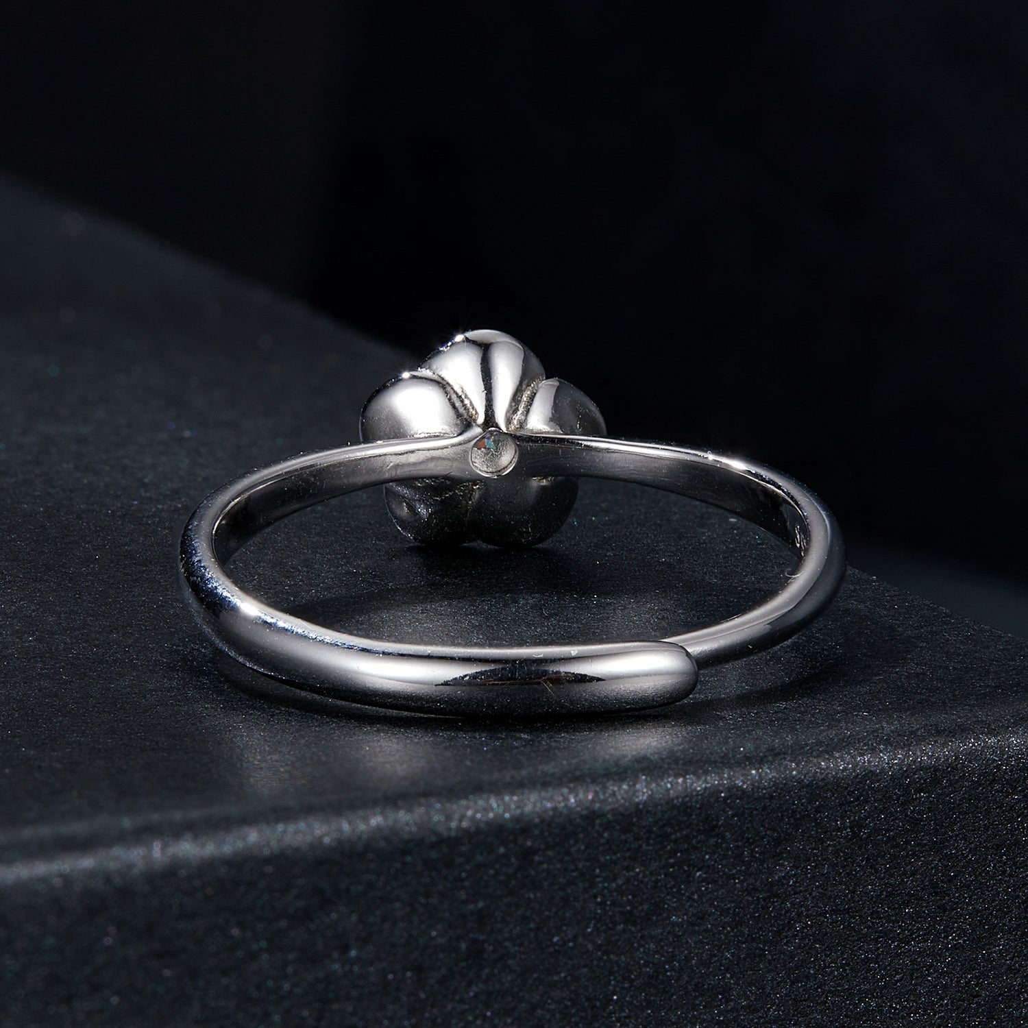 925 Sterling Silver White Gold Plated Moissanite Ring Size E for Women