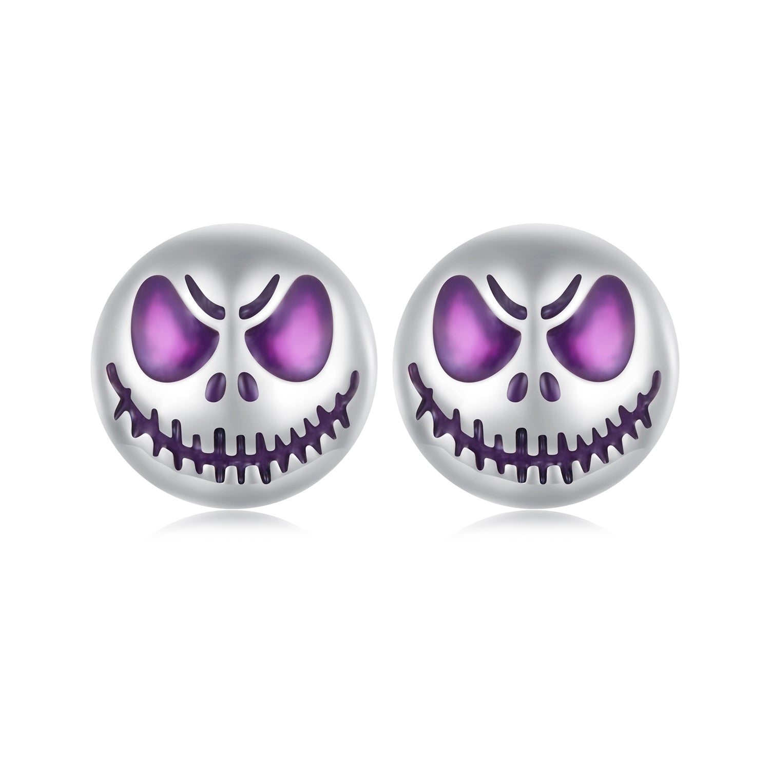 925 Sterling Silver Enamel Oxidized Earrings - 8mm for Women