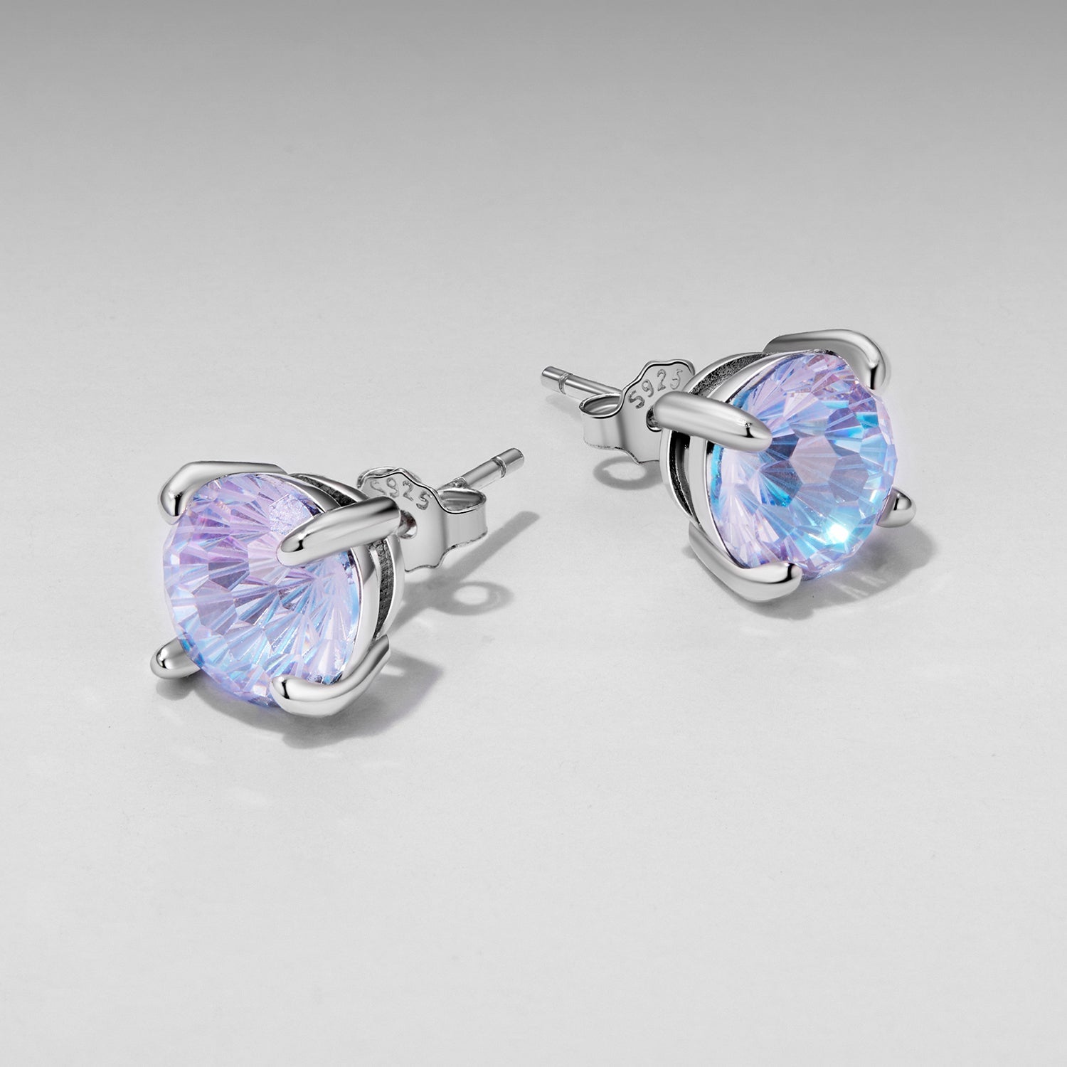 925 Sterling Silver Earrings with Pavé Setting CZ and Oxidized Finish