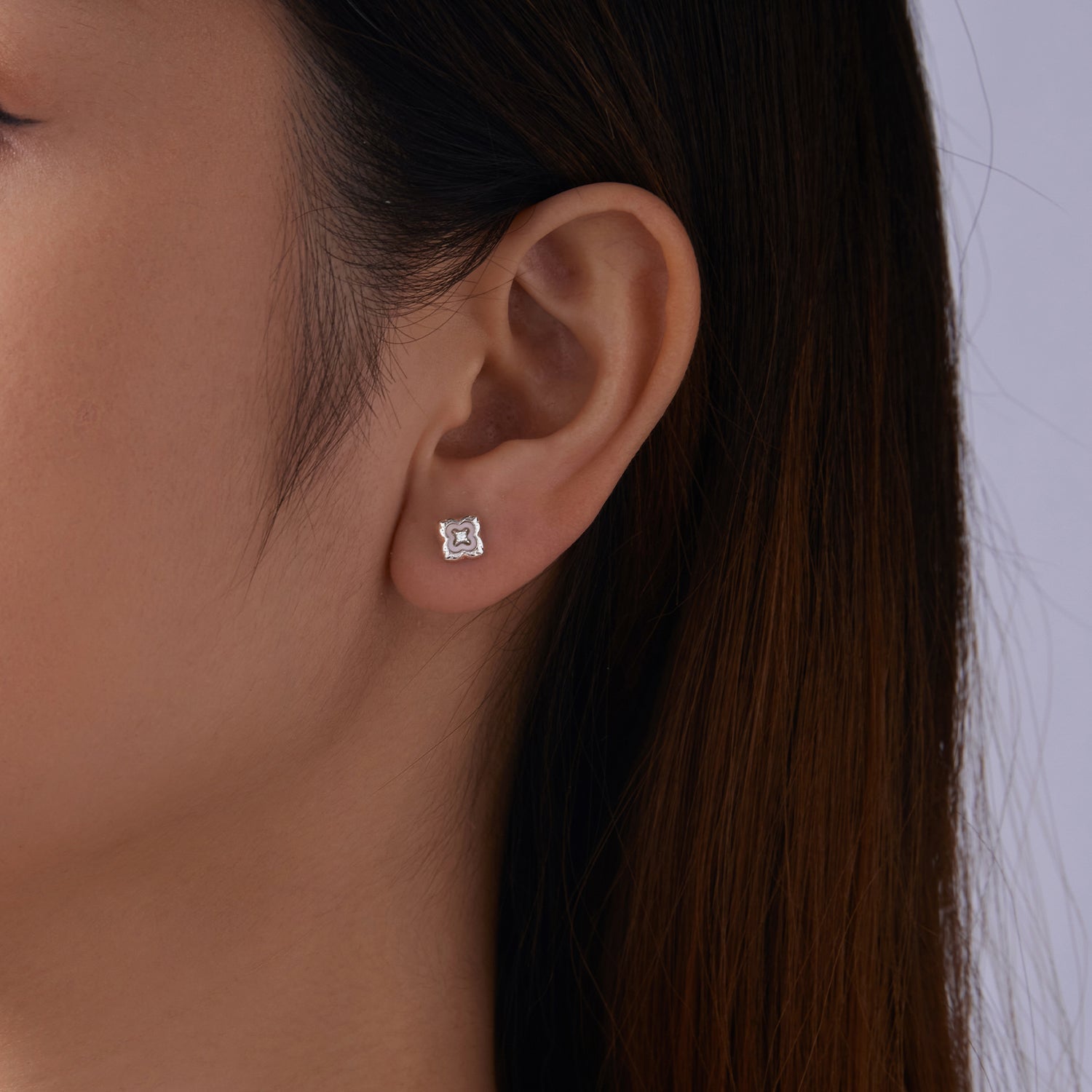 925 Sterling Silver Moissanite 0.8cm Earrings for Women