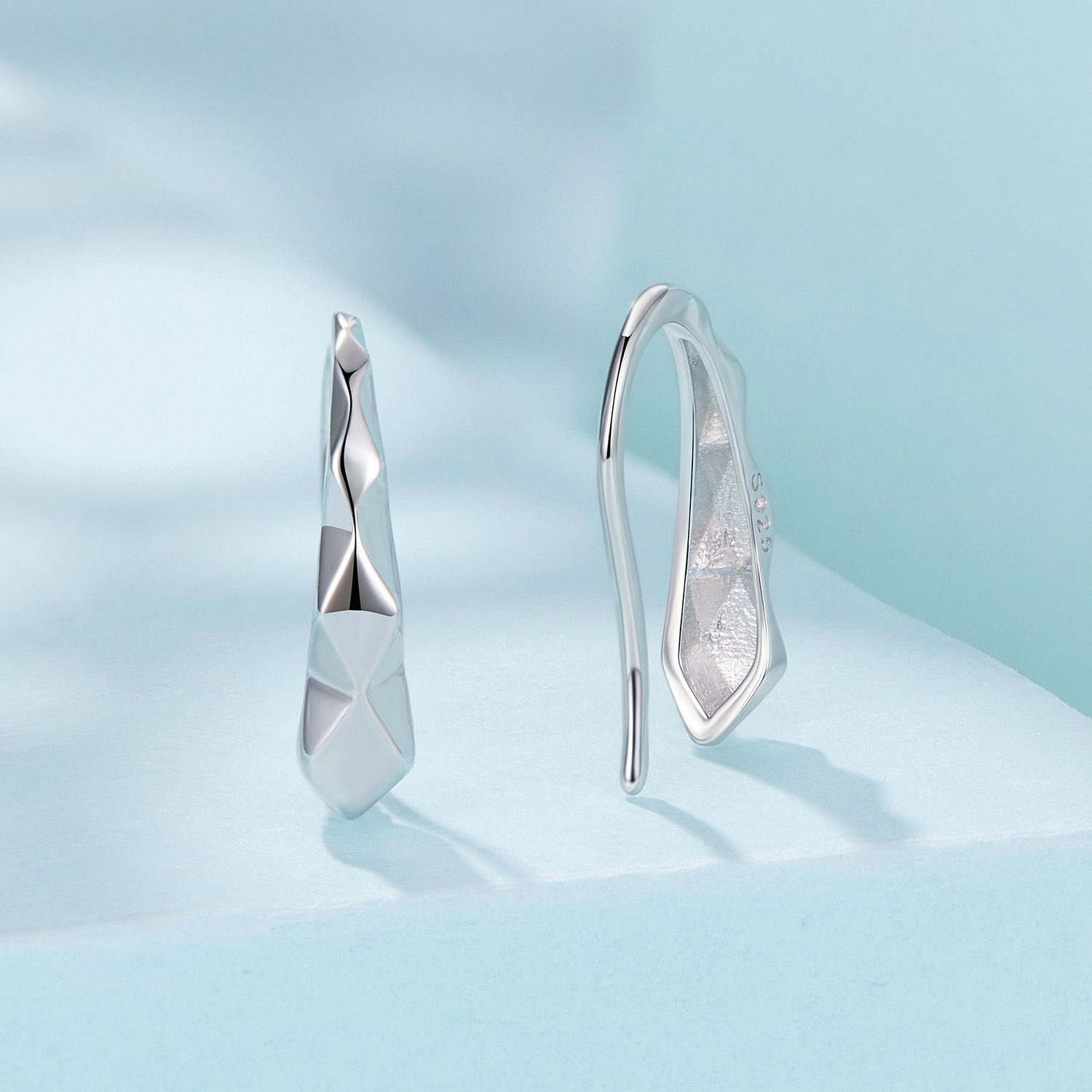 925 Sterling Silver White Gold Plated Earrings