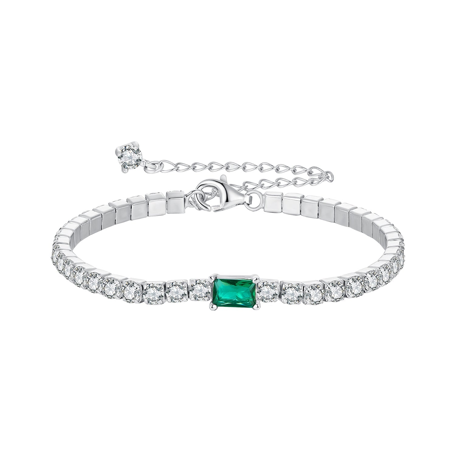 925 Sterling Silver 145+65mm Pavé Setting CZ Bracelet