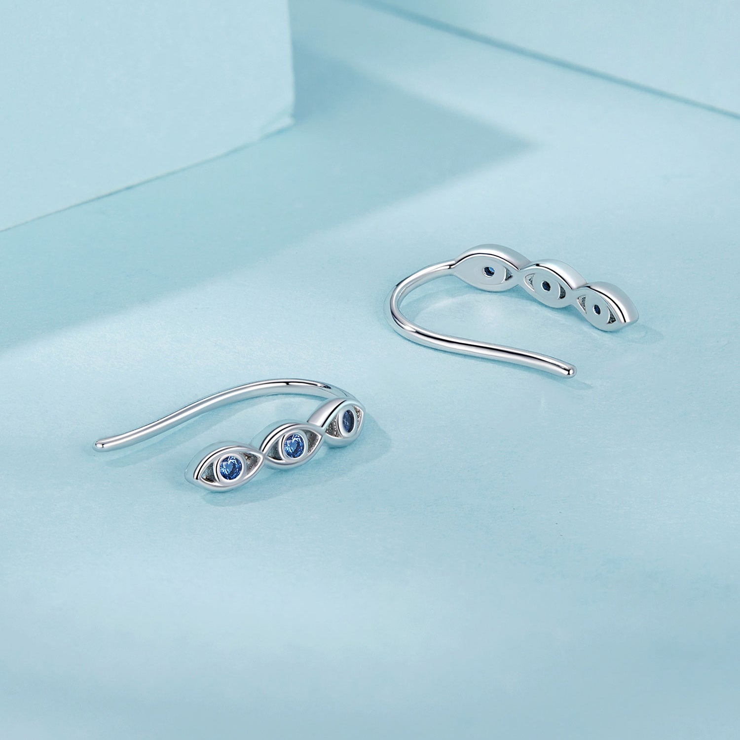 925 Sterling Silver CZ Pavé Earrings 13*2mm for Women