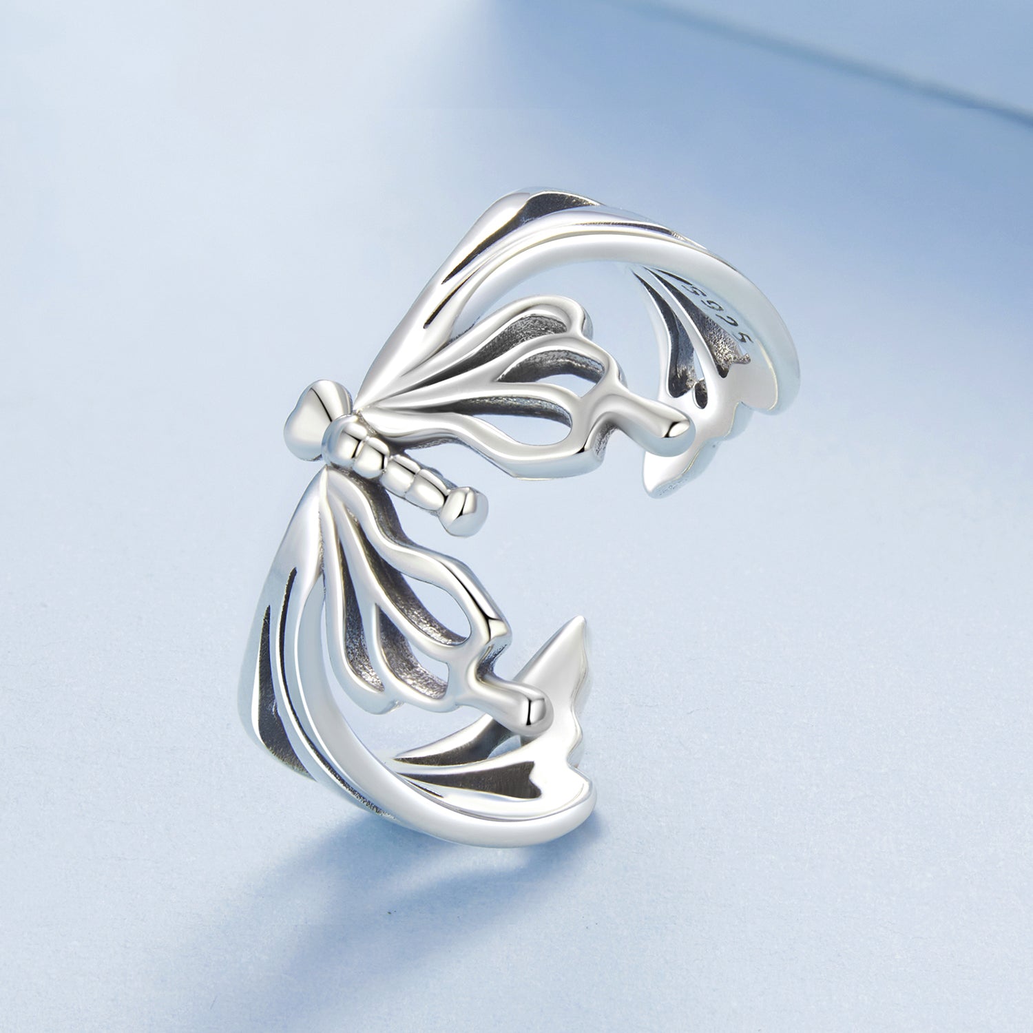 925 Sterling Silver Oxidized Silver 0.2-1.3 cm Adjustable Ring