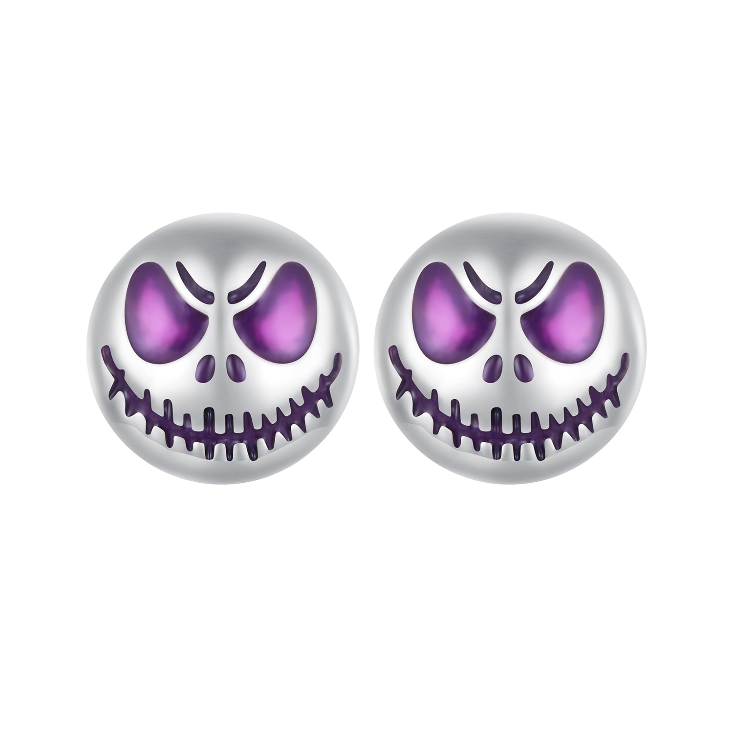 925 Sterling Silver Enamel Oxidized Earrings - 8mm for Women