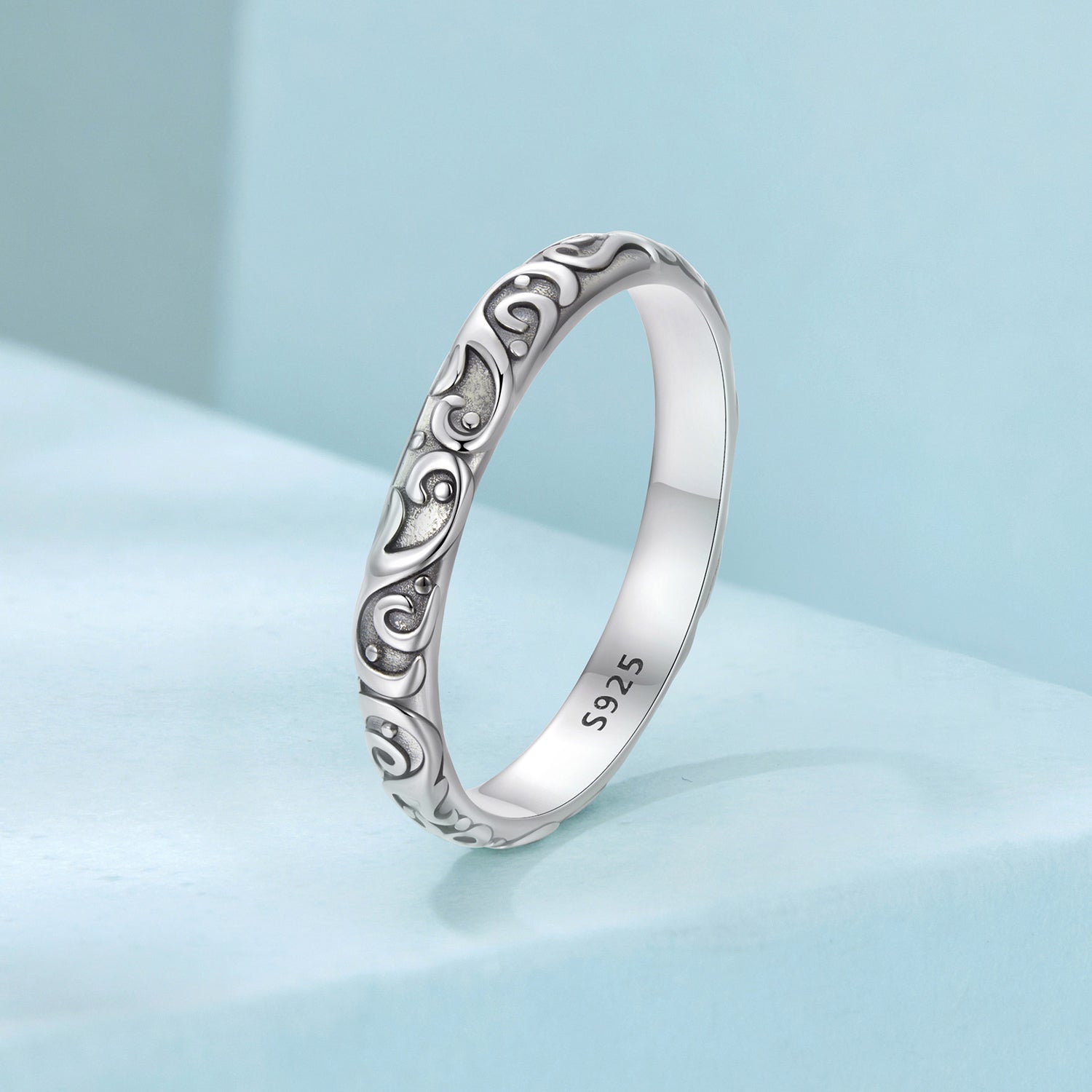 925 Sterling Silver Oxidized 2.8mm Band Ring Size 6.0 for Women