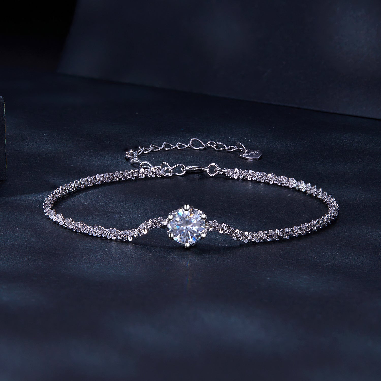 925 Sterling Silver 1 Carat Moissanite Bracelet for Women