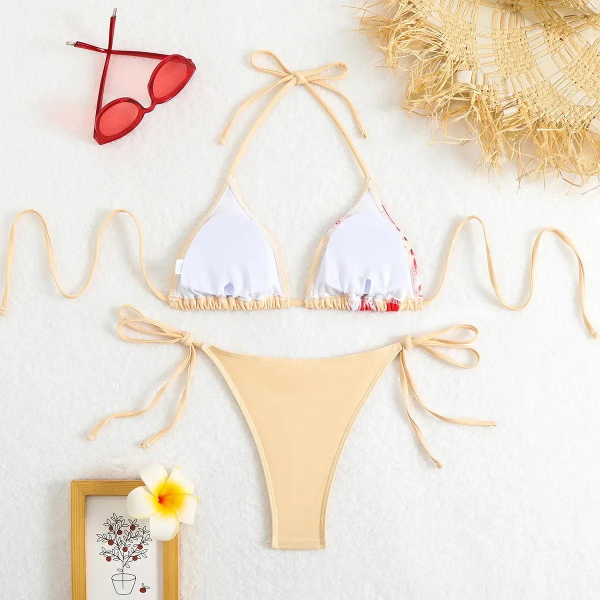 Halter Bikini Set β Vintage Floral Print String Swimwear